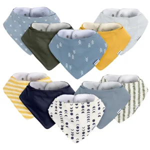 10-Pack Baby Boy Blue Arrows Jersey Bandana Bibs Gerber Childrenswea