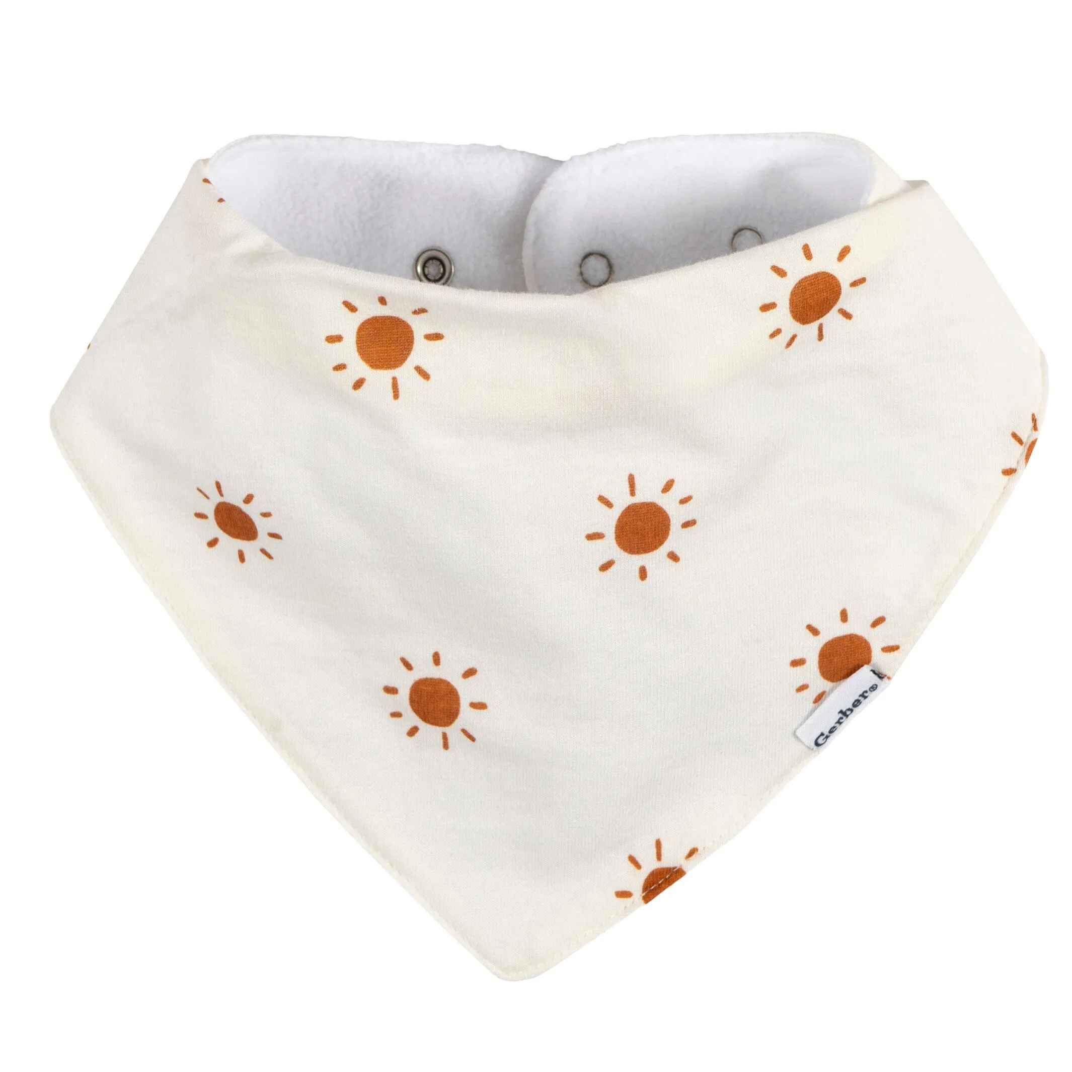 10-Pack Baby Neutral Rust Suns & Rainbows Jersey Bandana Bibs Gerber Childrenswea