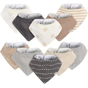 10-Pack Baby Neutral Stars & Moons Jersey Bandana Bibs Gerber Childrenswea