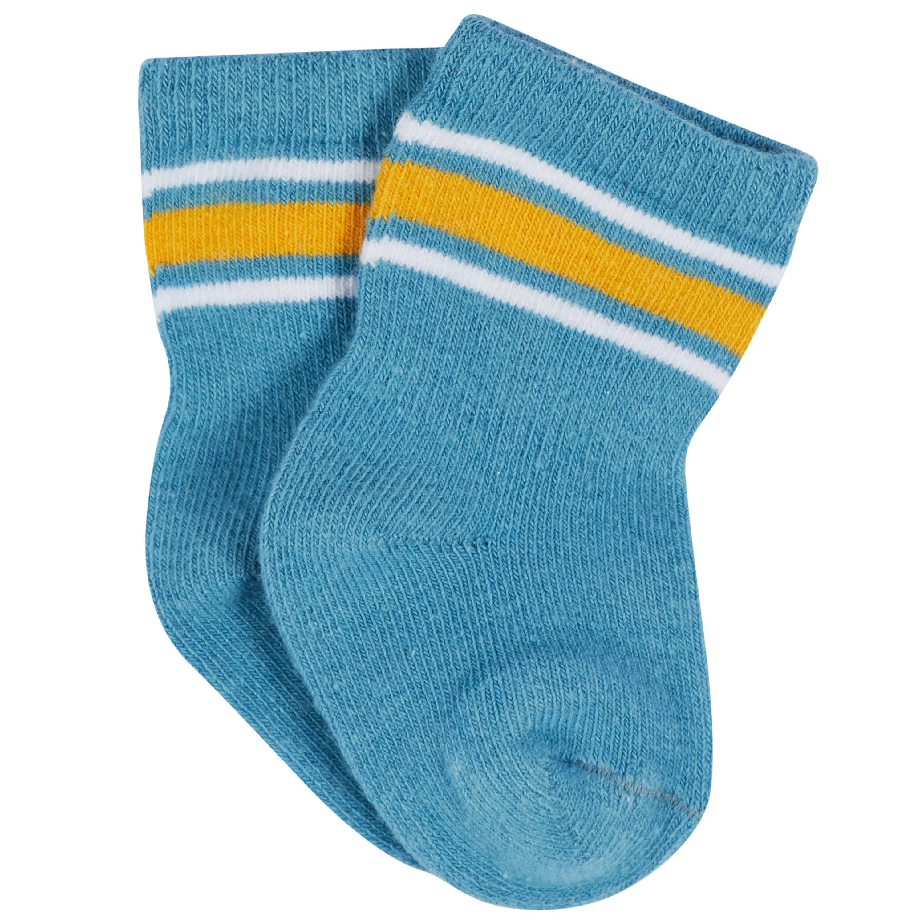 12-Pack Baby & Toddler Boys Construction Zone Jersey Crew Wiggle Proof Socks Gerber Childrenswea