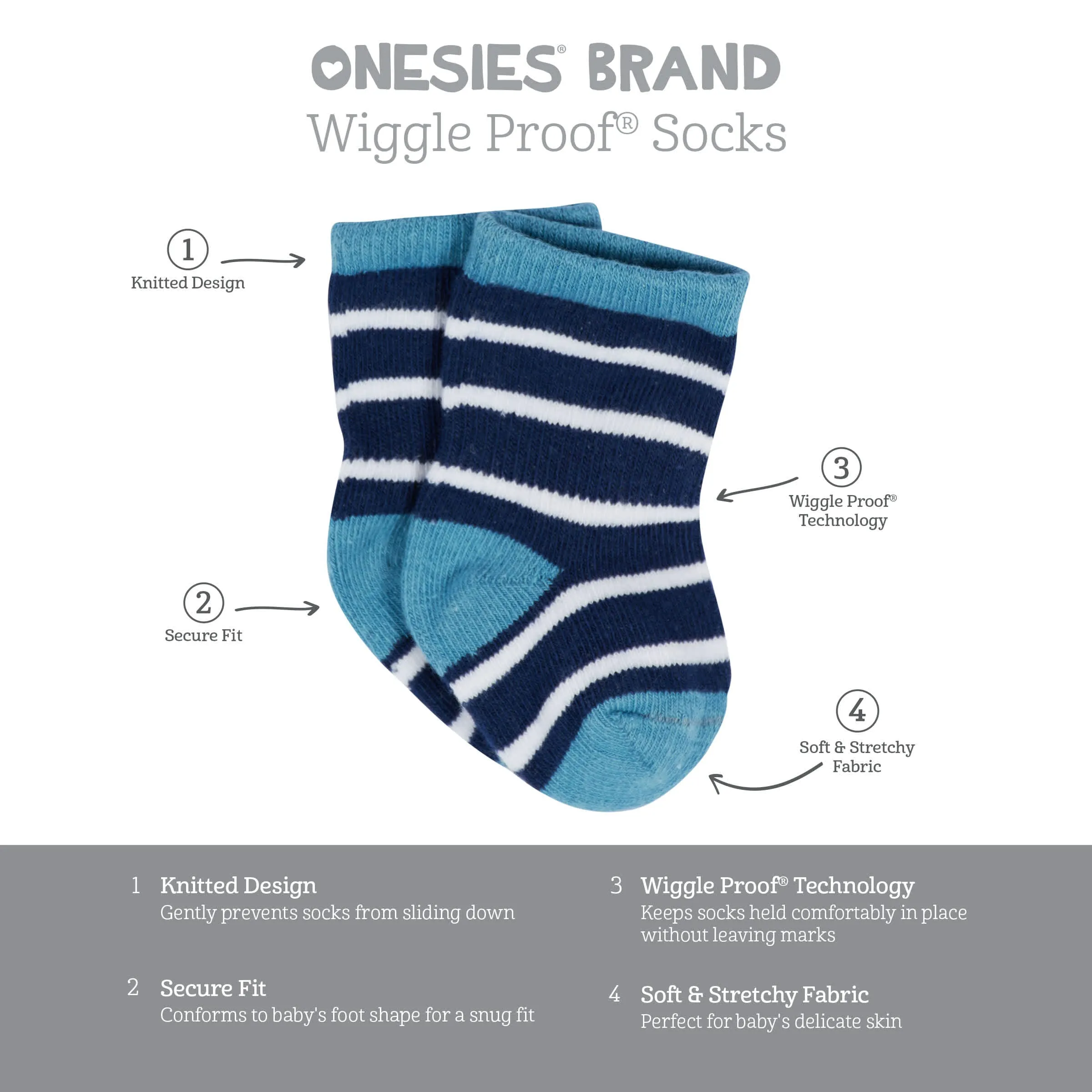12-Pack Baby & Toddler Boys Construction Zone Jersey Crew Wiggle Proof Socks Gerber Childrenswea
