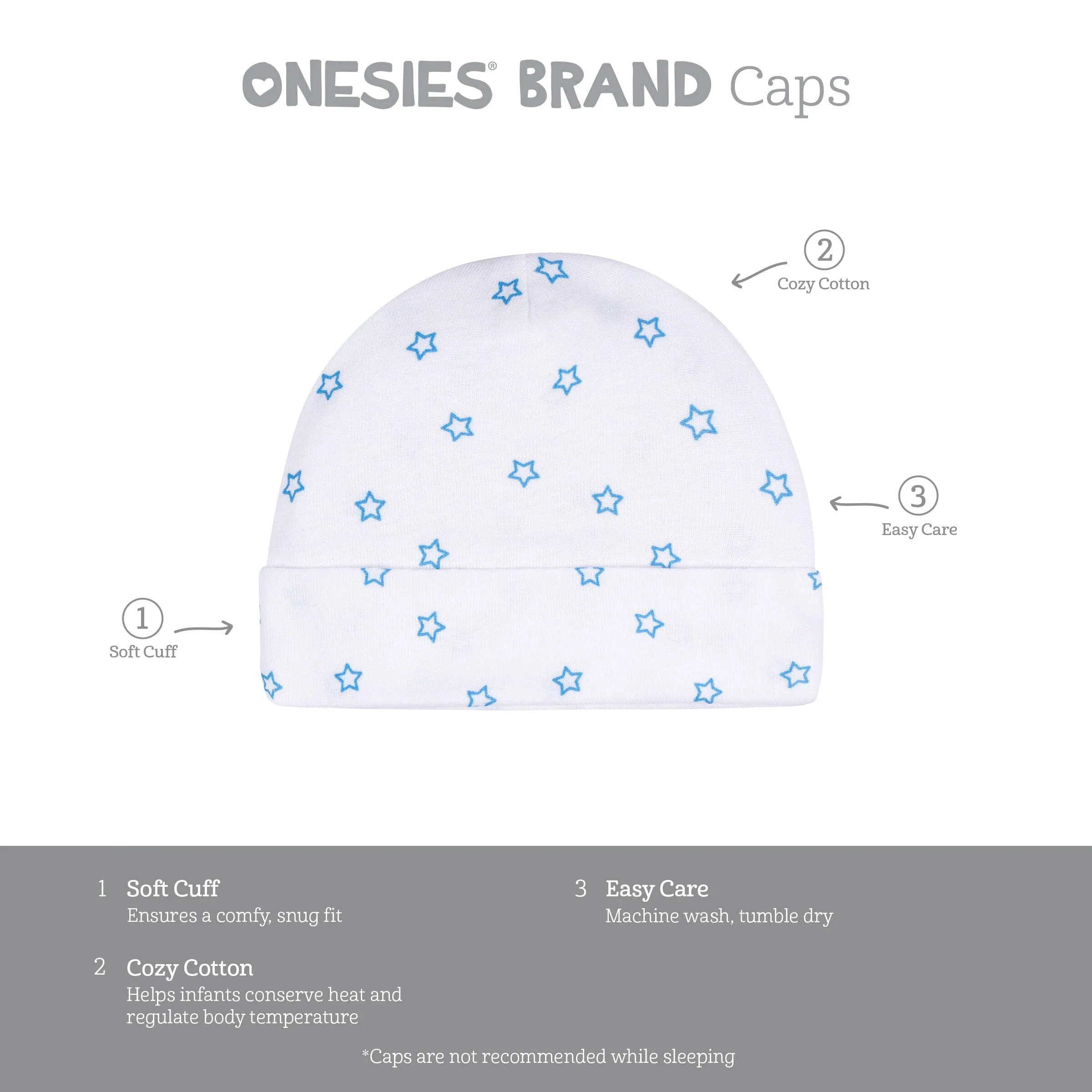 2-Pack Baby Boys Boy Stars Caps Gerber Childrenswea