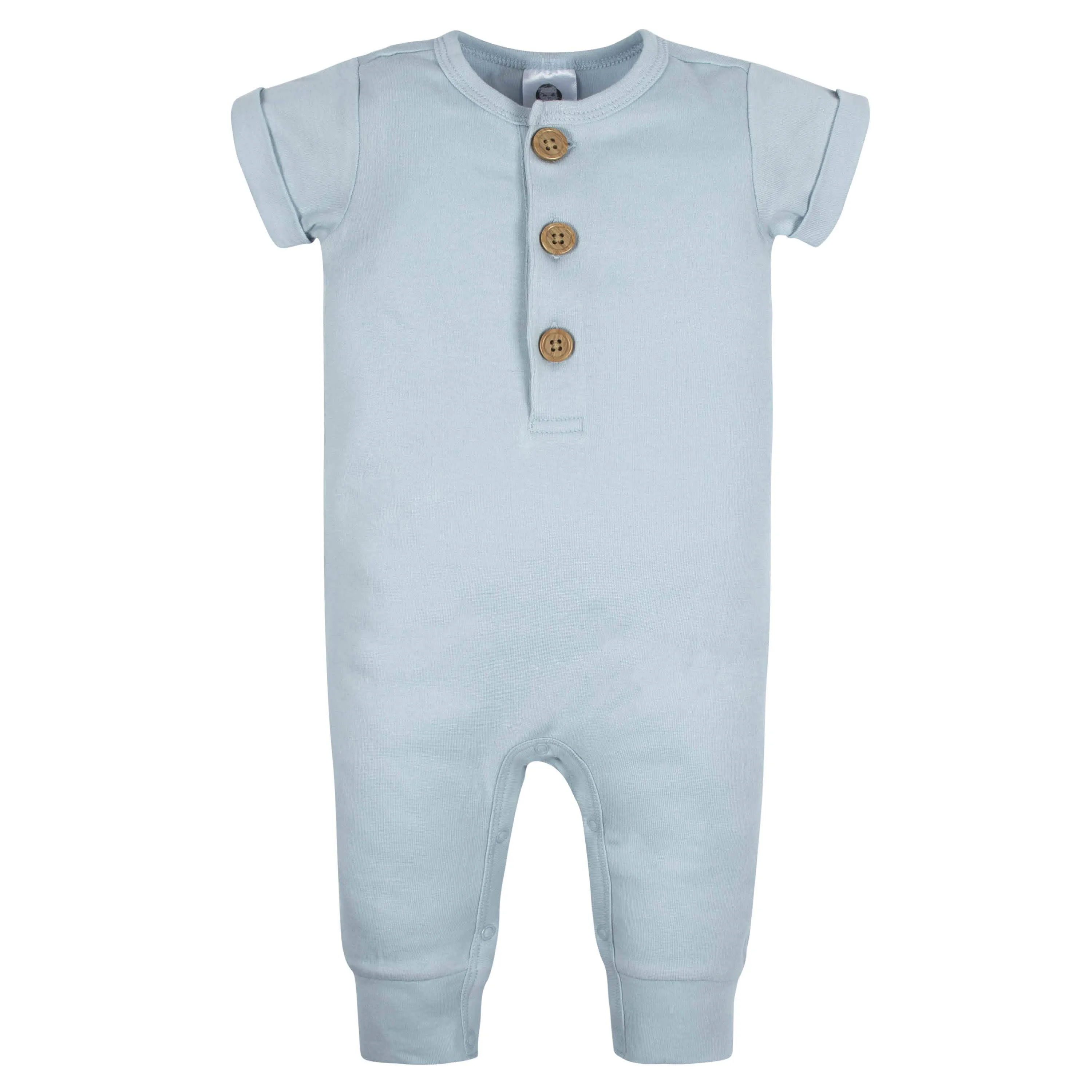 2-Pack Baby Boys Camo & Blue Short Sleeve Rompers Gerber Childrenswea