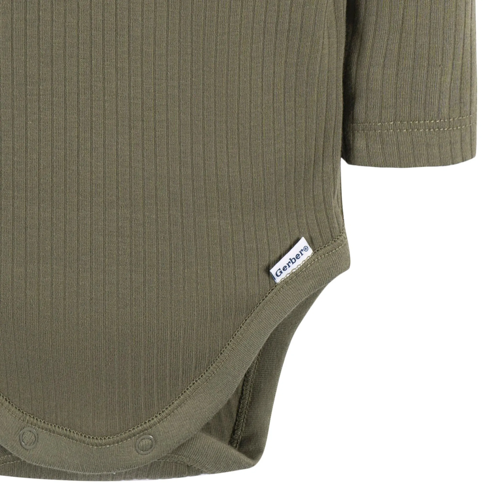 2-Pack Baby Boys Charcoal & Green Henley Onesies Bodysuits Gerber Childrenswea