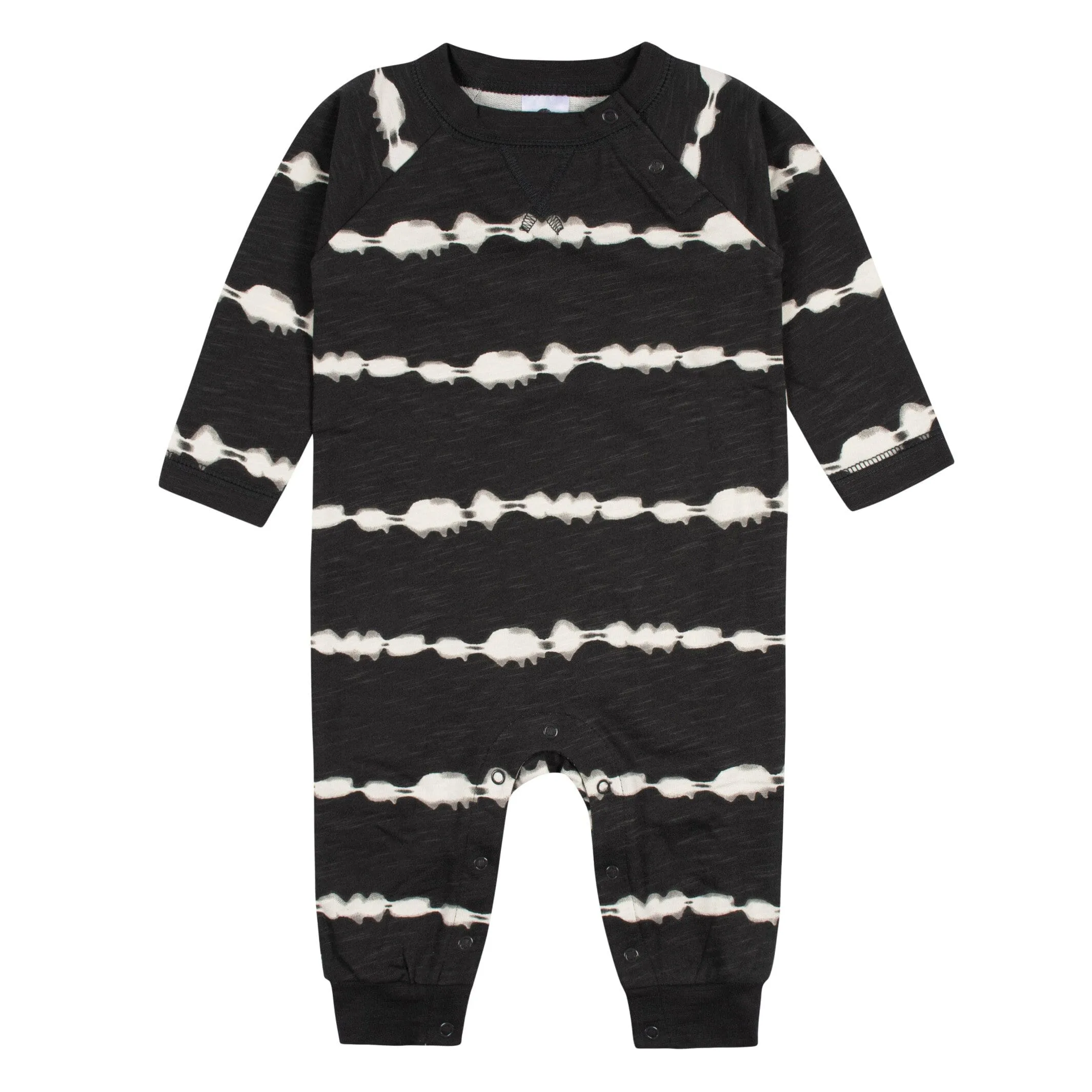 2-Pack Baby Boys Dark Gray Tie Dye & Blue Raglan Sleeve Romper Gerber Childrenswea