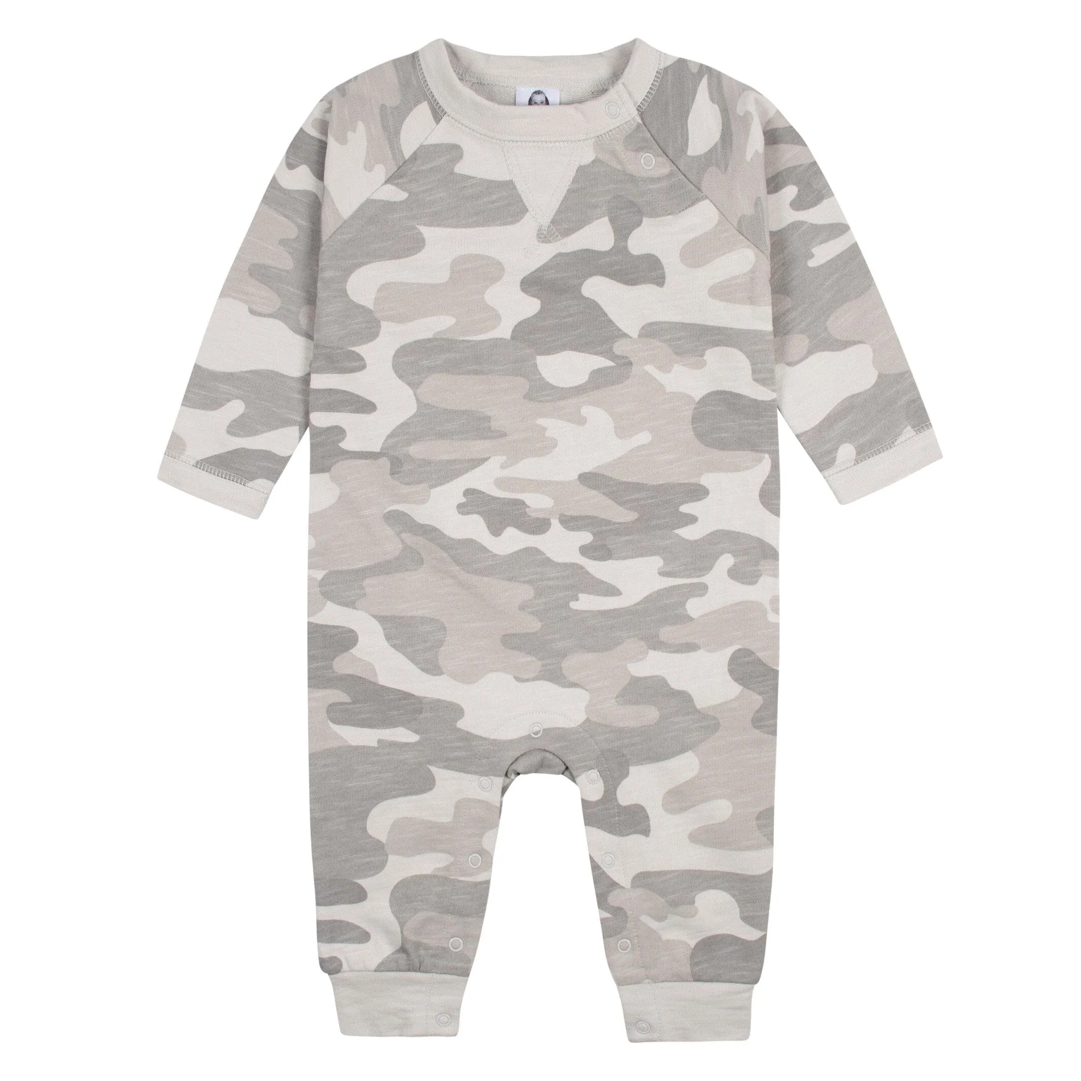 2-Pack Baby Boys Gray Camo & Yellow Raglan Sleeve Romper Gerber Childrenswea