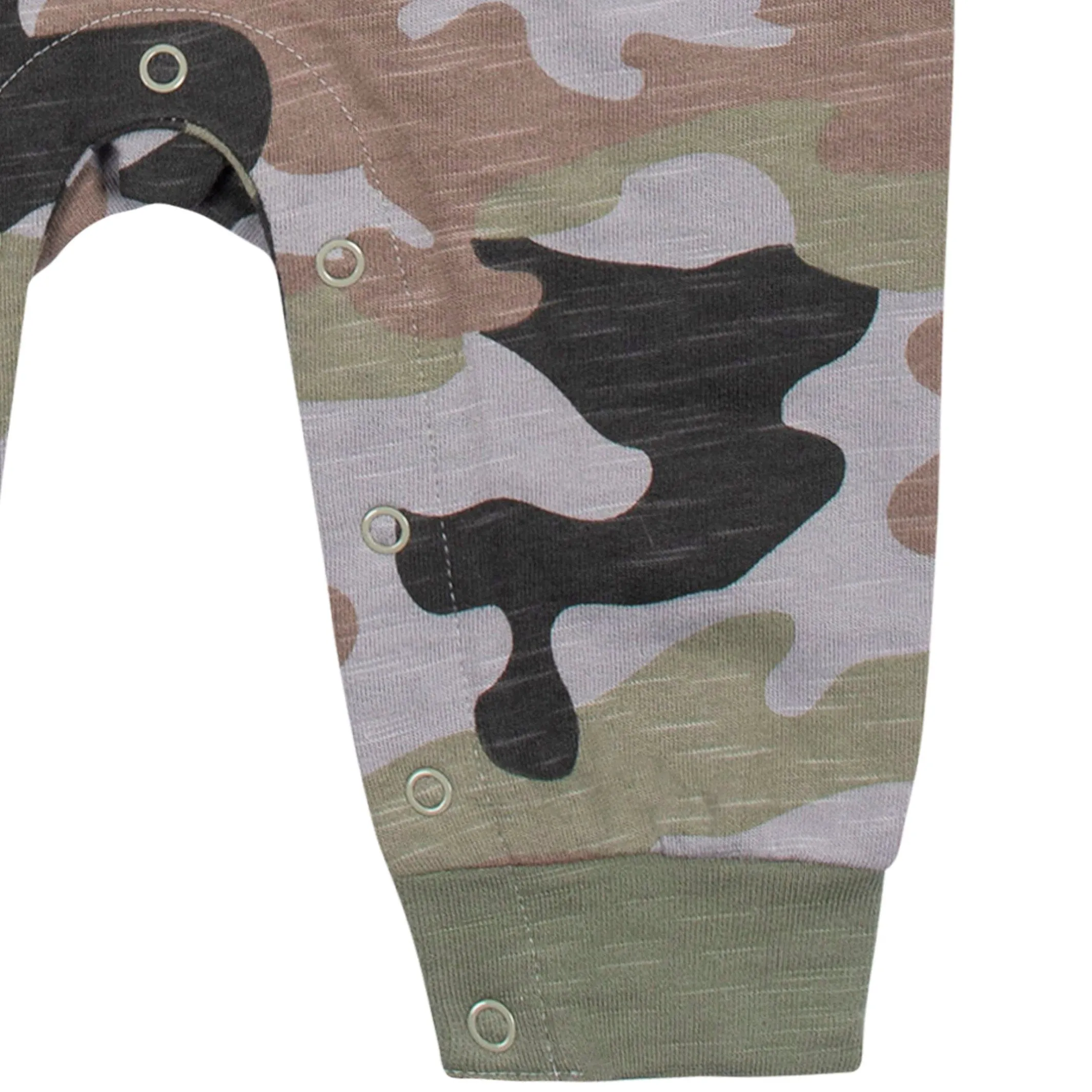 2-Pack Baby Boys Green Camo & Striped Raglan Sleeve Romper Gerber Childrenswea