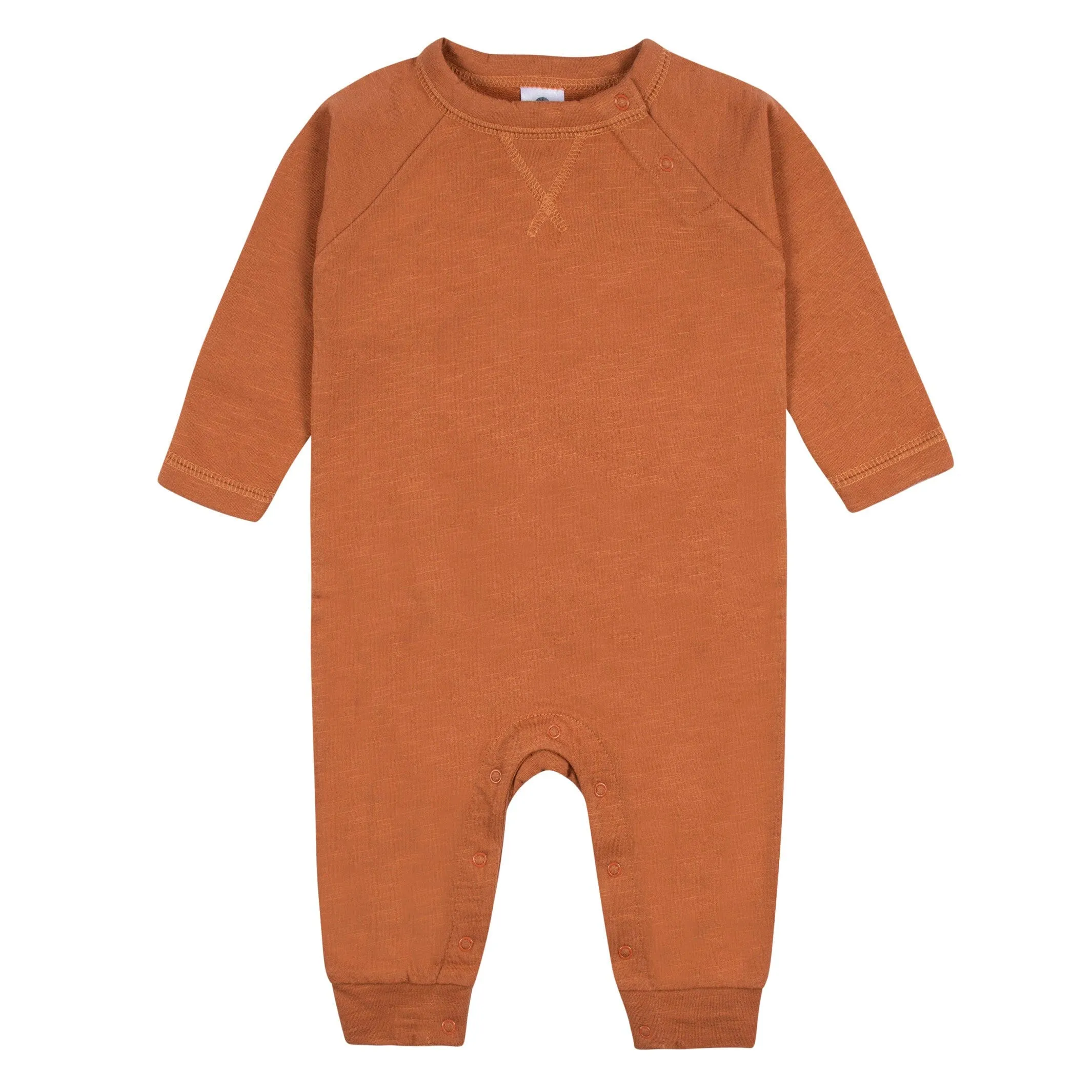2-Pack Baby Boys Heather Gray & Rust Raglan Sleeve Romper Gerber Childrenswea