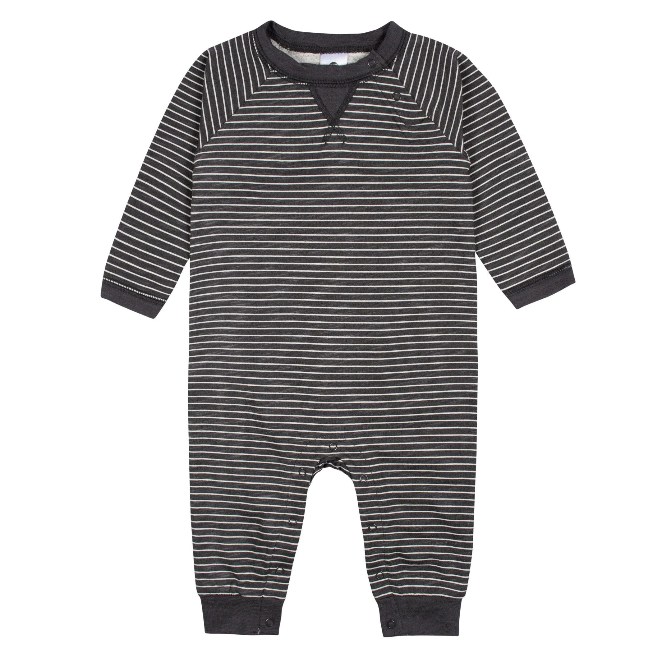 2-Pack Baby Boys Light Gray Tie Dye & Striped Raglan Sleeve Romper Gerber Childrenswea