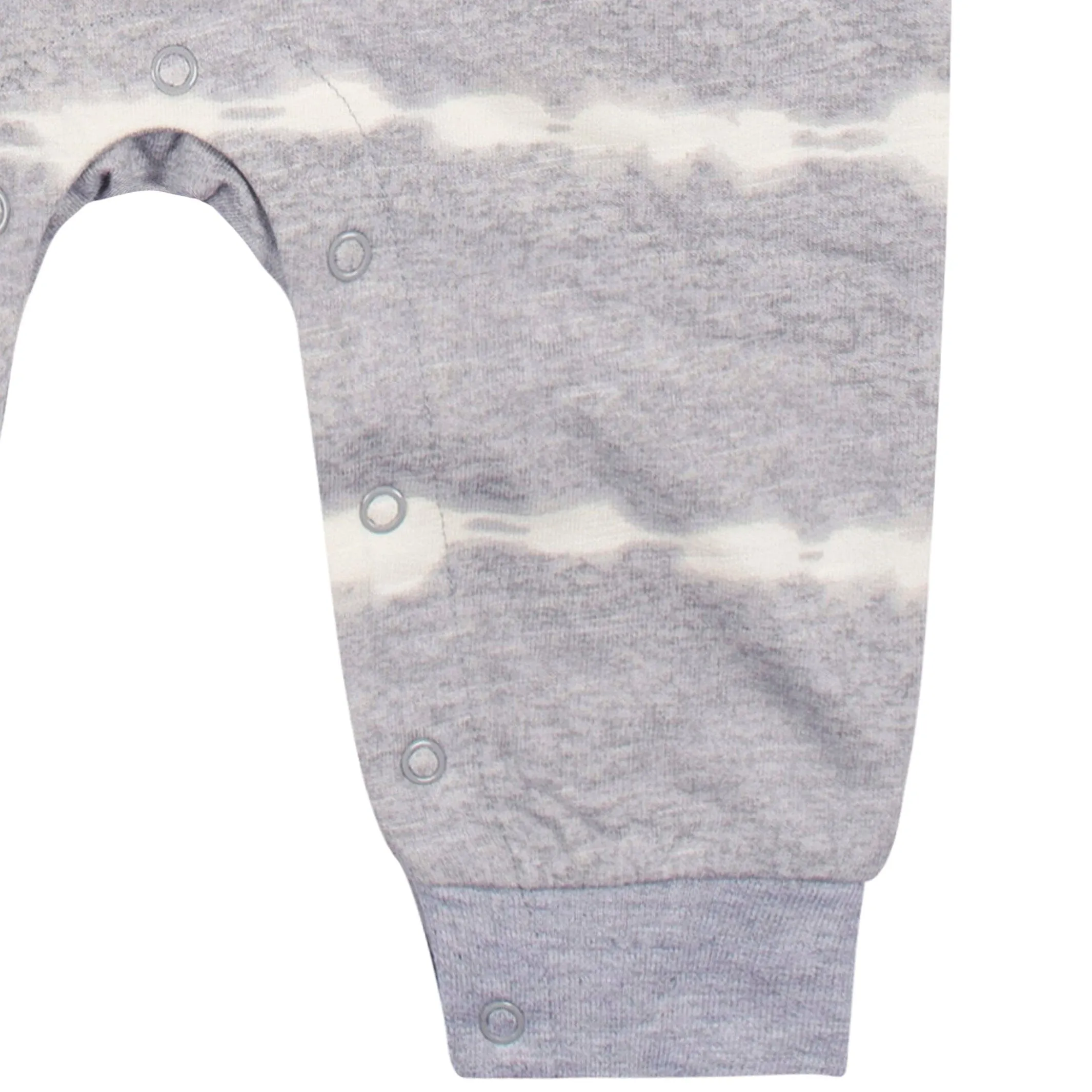 2-Pack Baby Boys Light Gray Tie Dye & Striped Raglan Sleeve Romper Gerber Childrenswea