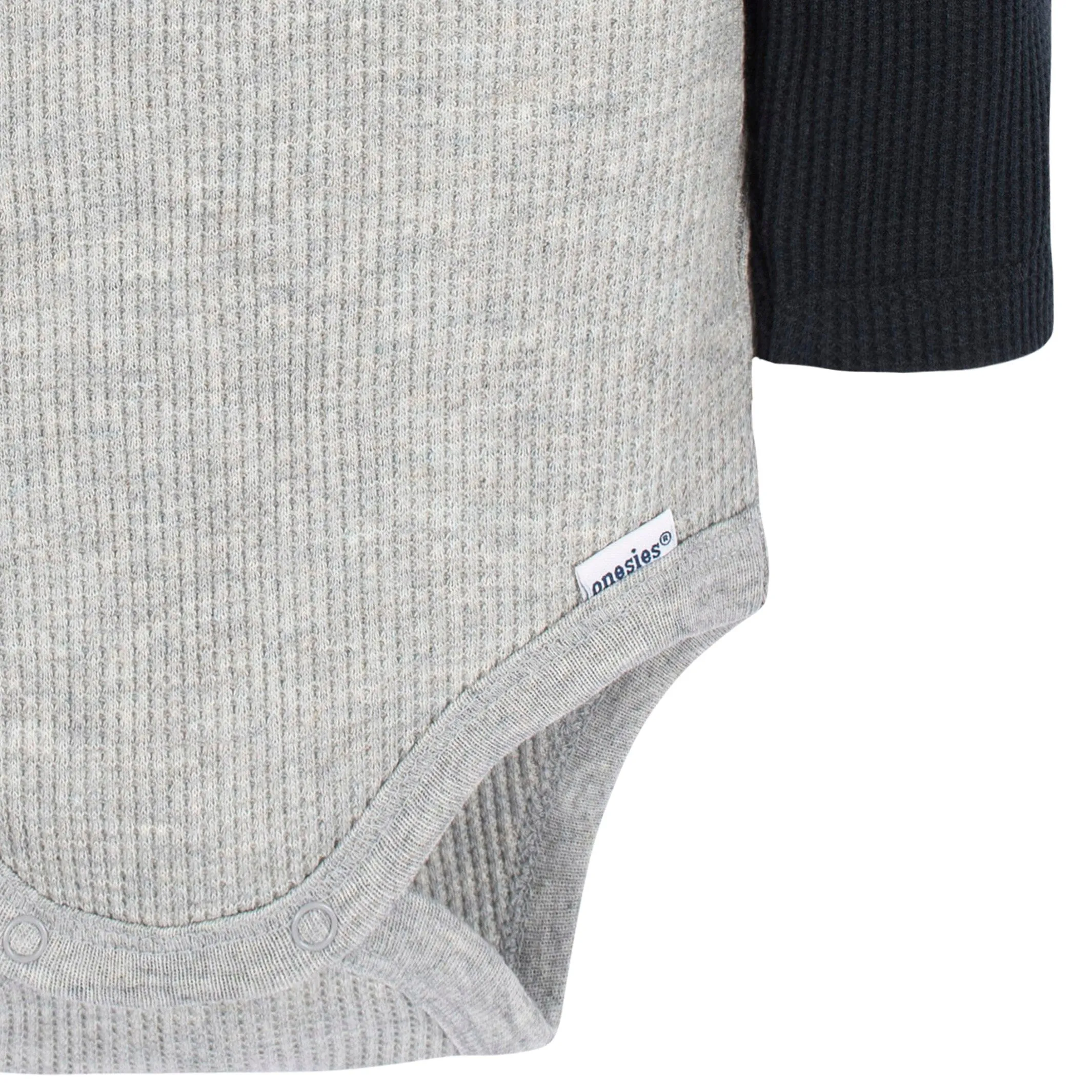 2-Pack Baby Boys Red & Heather Gray Long Sleeve Henley Onesies Bodysuits Gerber Childrenswea