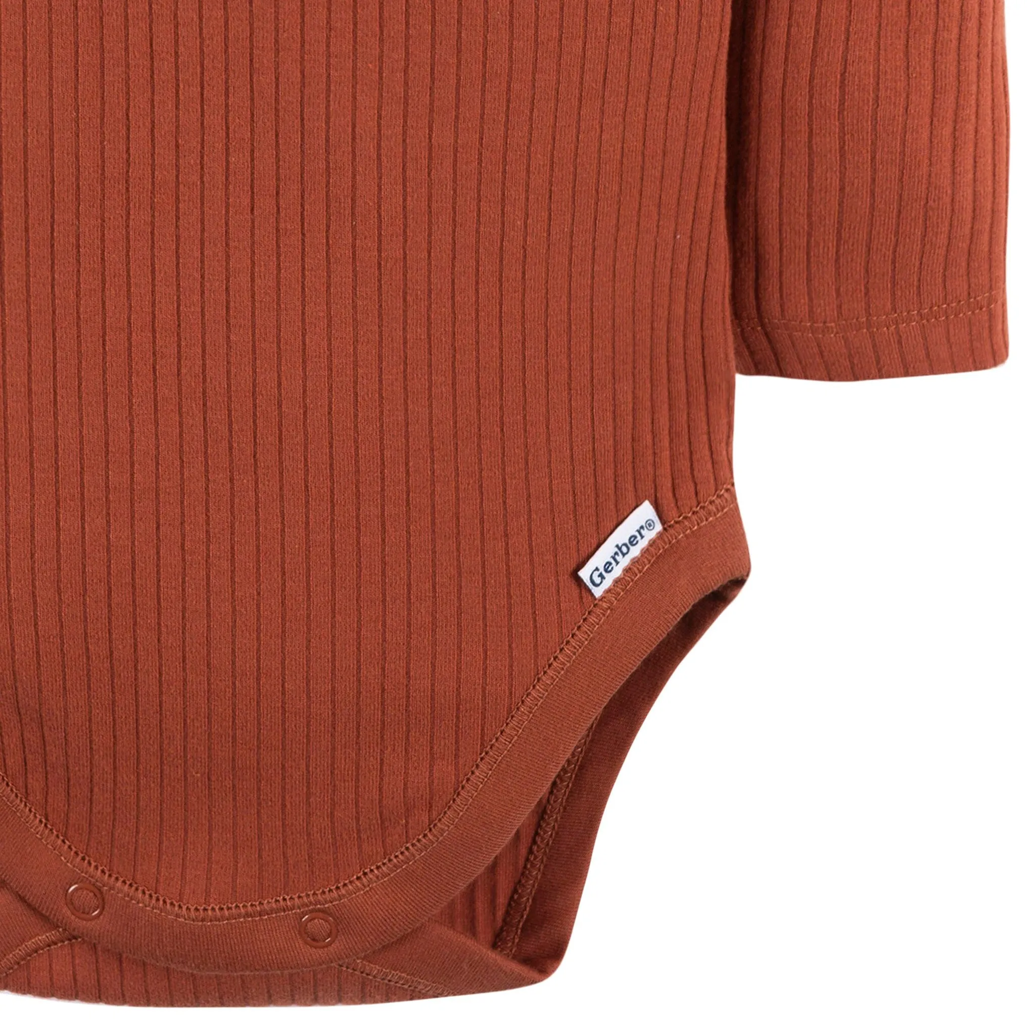 2-Pack Baby Boys Rust & Oatmeal Henley Onesies Bodysuits Gerber Childrenswea