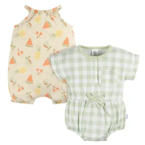 2-Pack Baby Girls Fruit Rompers Gerber Childrenswea