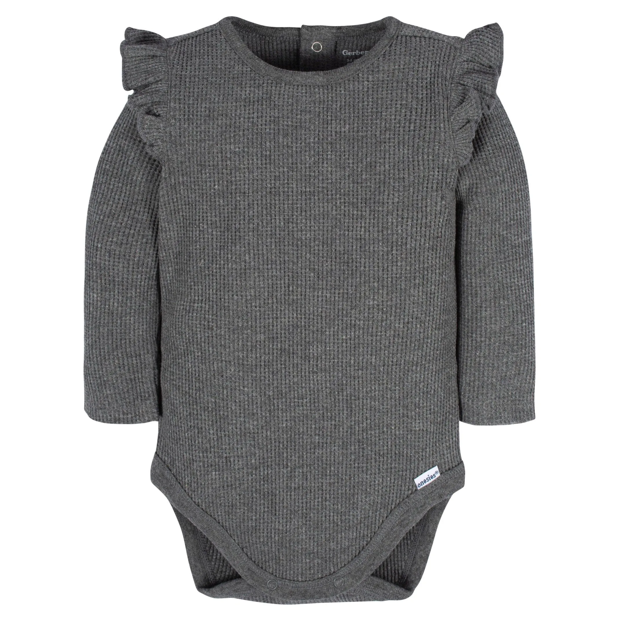 2-Pack Baby Girls Pink & Gray Long Sleeve Onesies Bodysuits Gerber Childrenswea