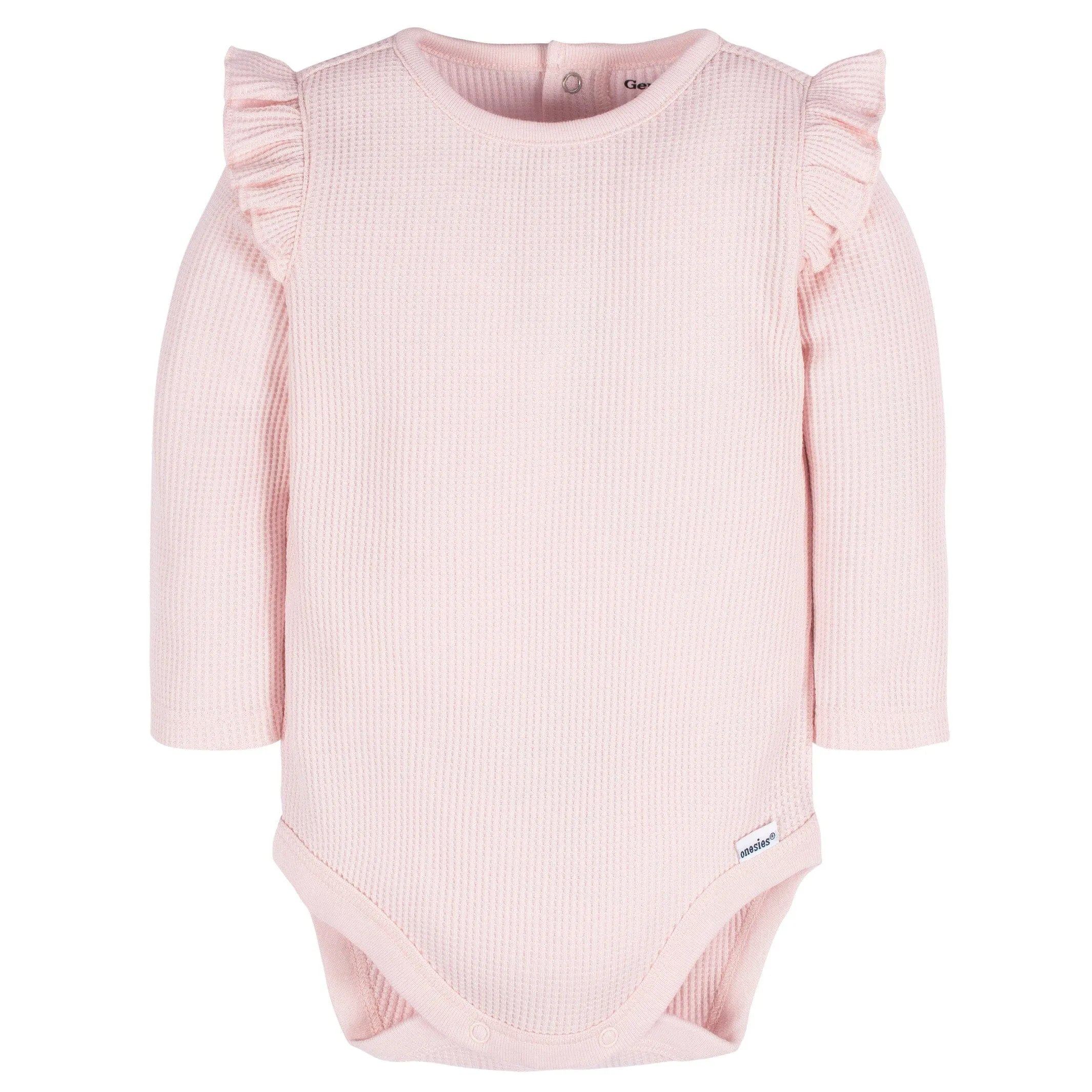 2-Pack Baby Girls Pink & Gray Long Sleeve Onesies Bodysuits Gerber Childrenswea