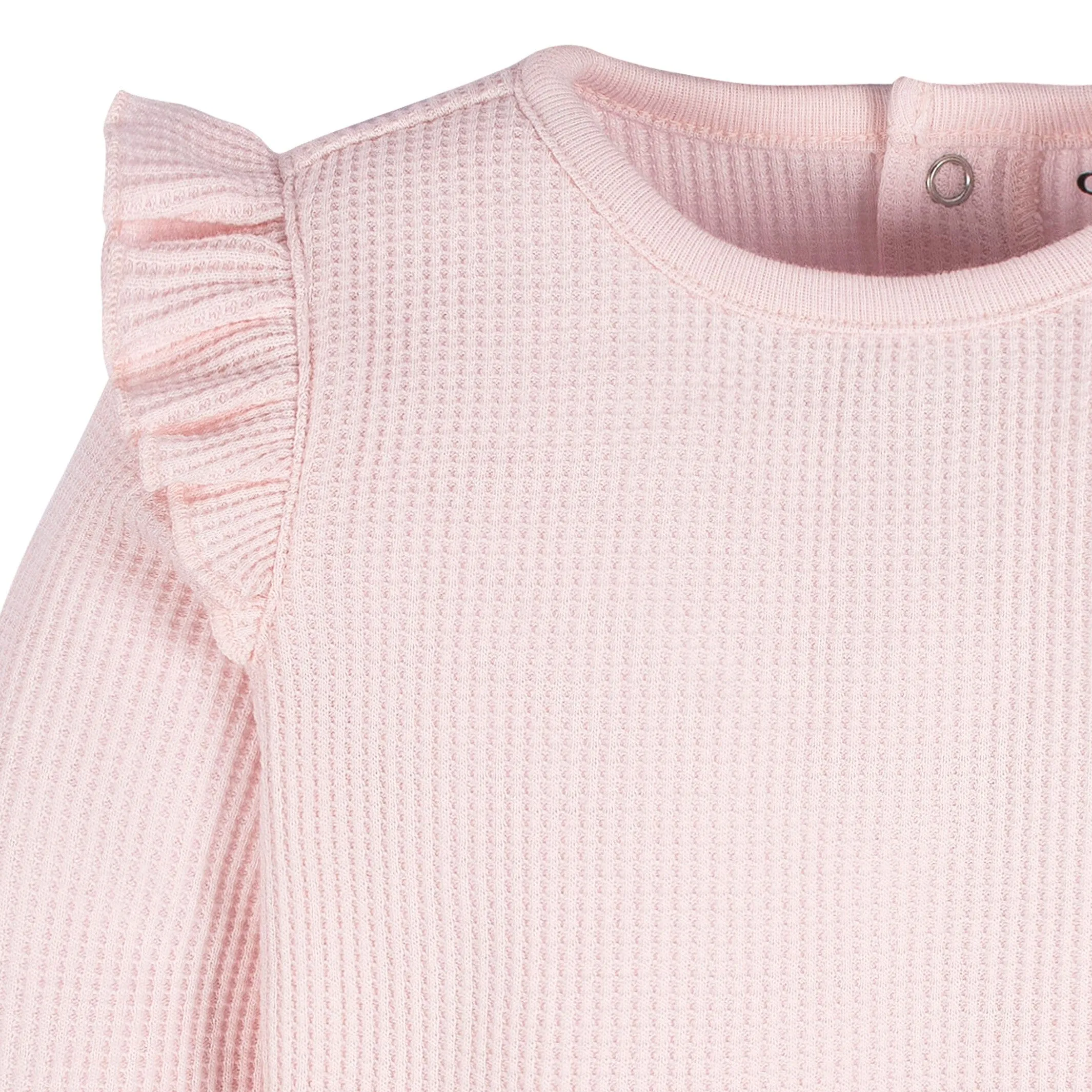 2-Pack Baby Girls Pink & Gray Long Sleeve Onesies Bodysuits Gerber Childrenswea