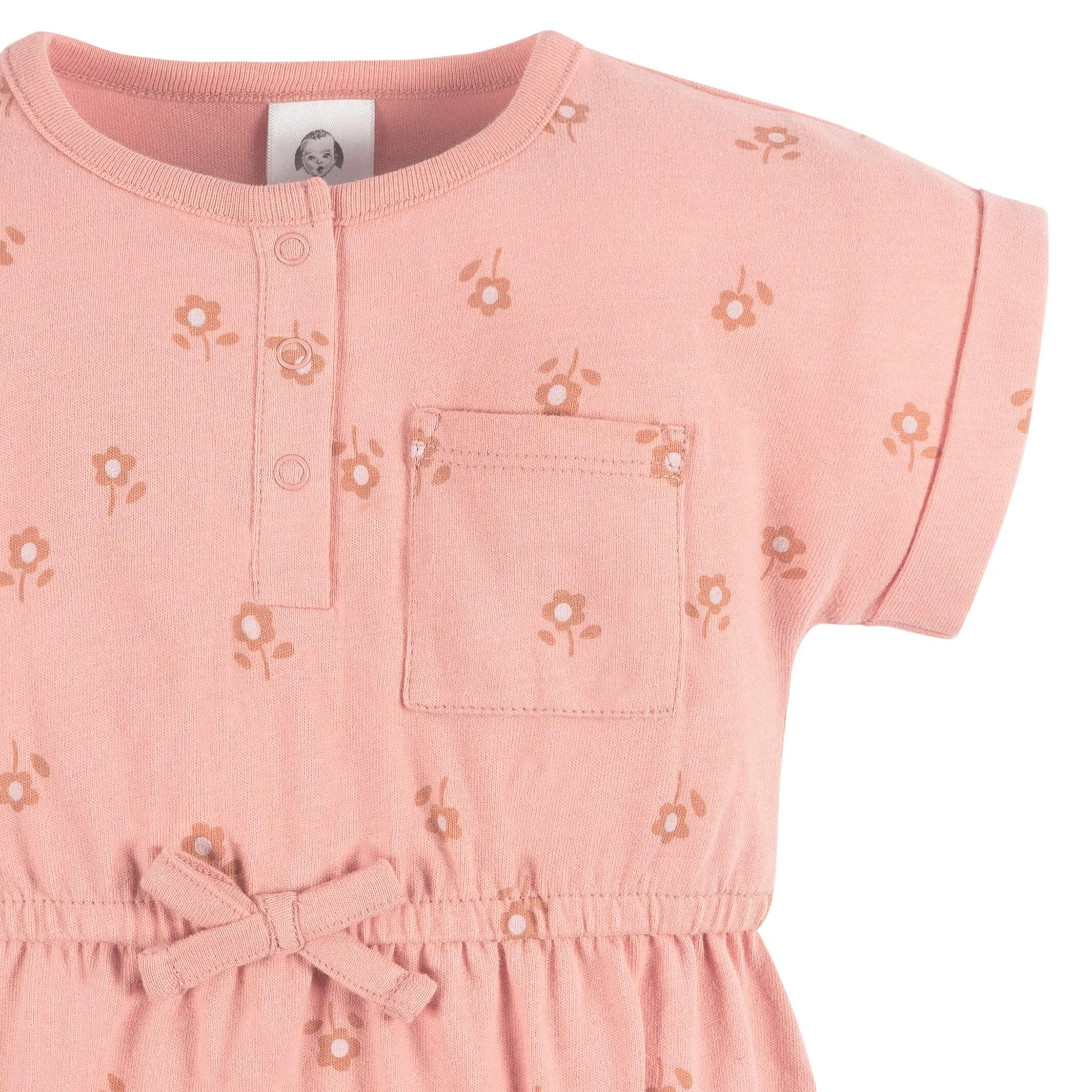 2-Pack Baby Girls Retro Floral Rompers Gerber Childrenswea