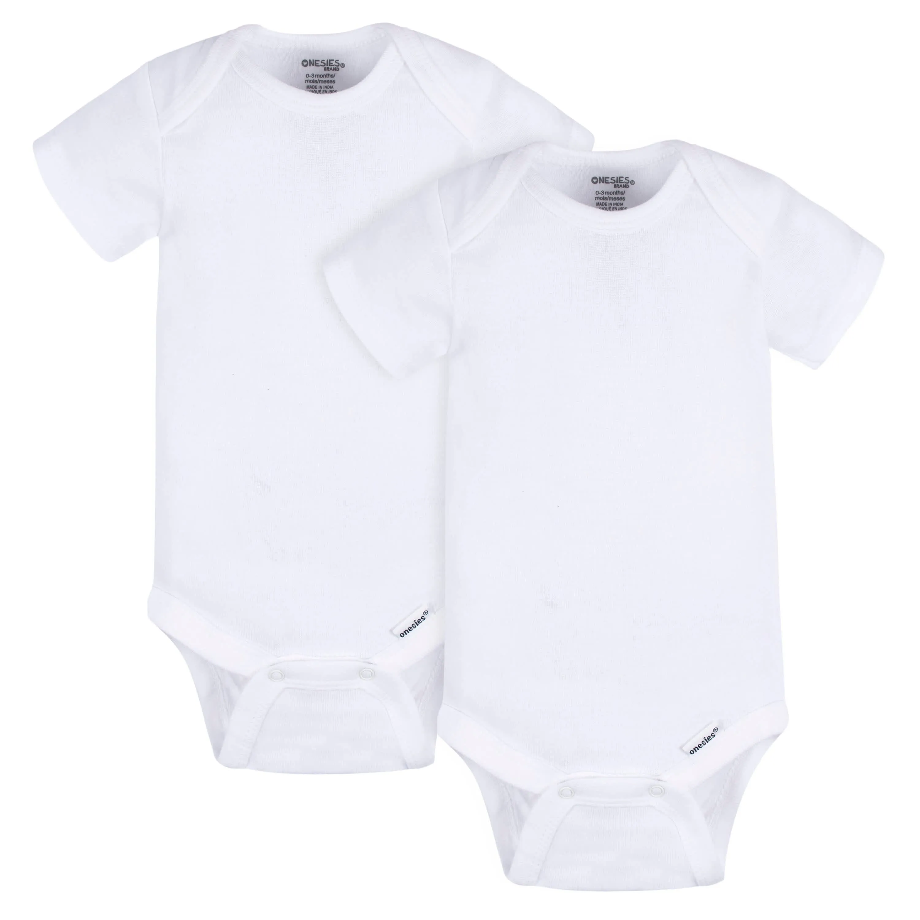 2-Pack Baby Neutral White Short Sleeve Onesies Bodysuits Gerber Childrenswea