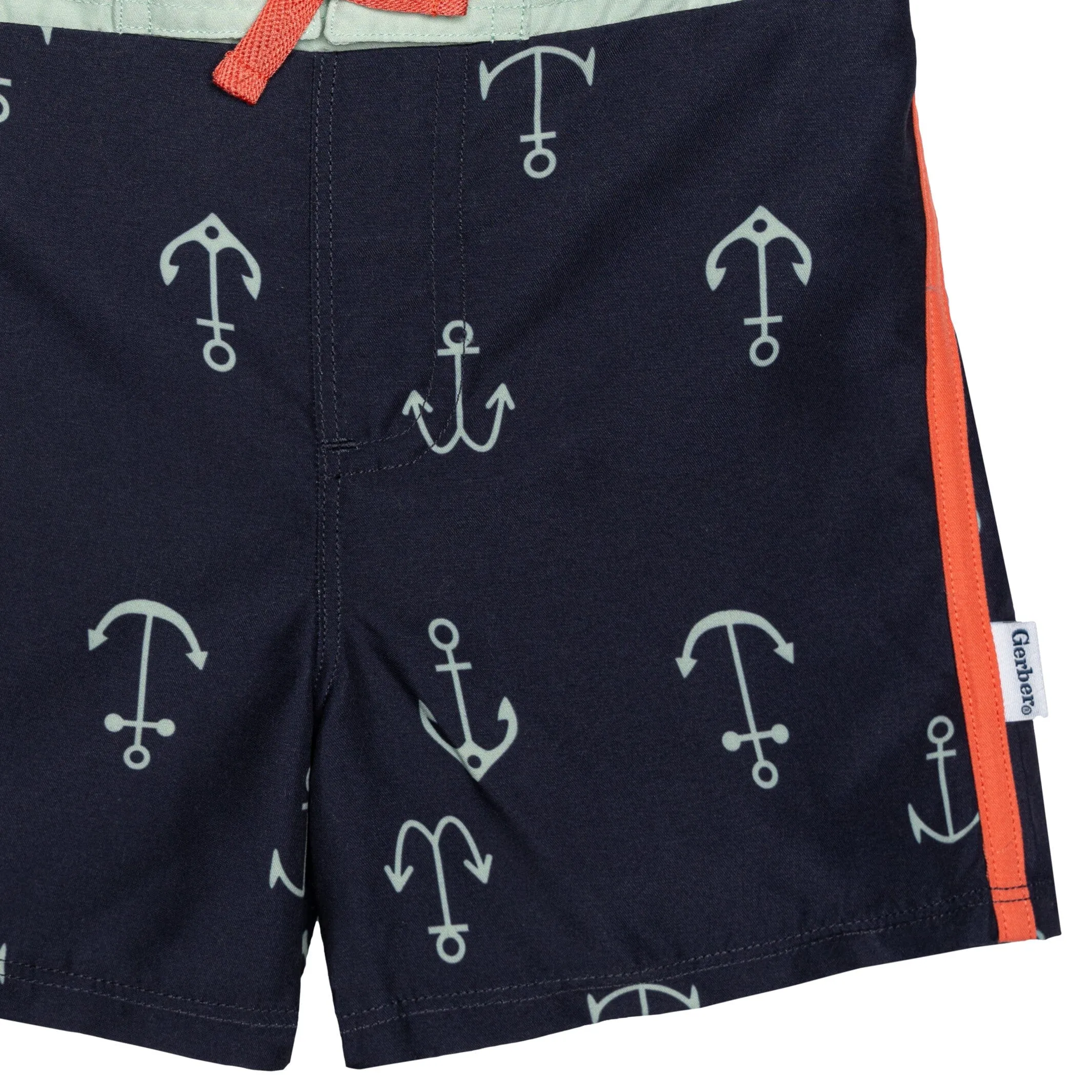 2-Piece Baby & Toddler Boys UPF 50  Anchors Rash Guard & Swim Trunks Set Gerber Childrenswea