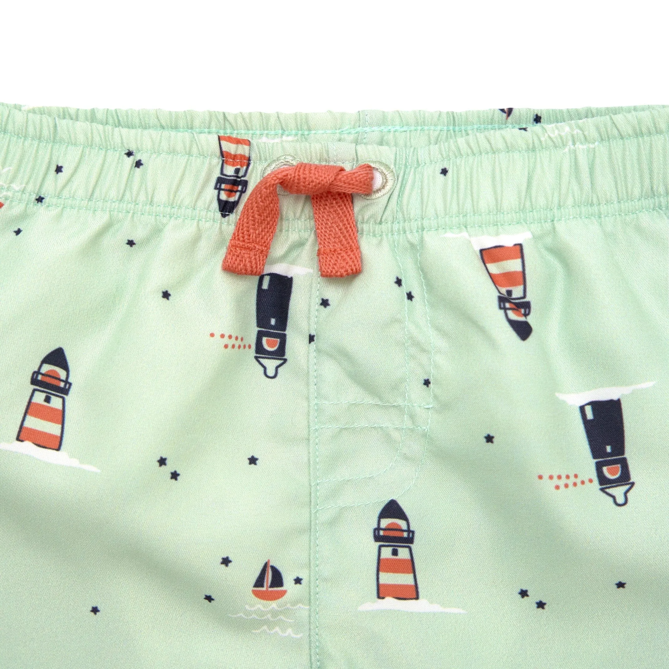 2-Piece Baby & Toddler Boys UPF 50  Lighthouse Rash Guard & Swim Trunks Set Gerber Childrenswea