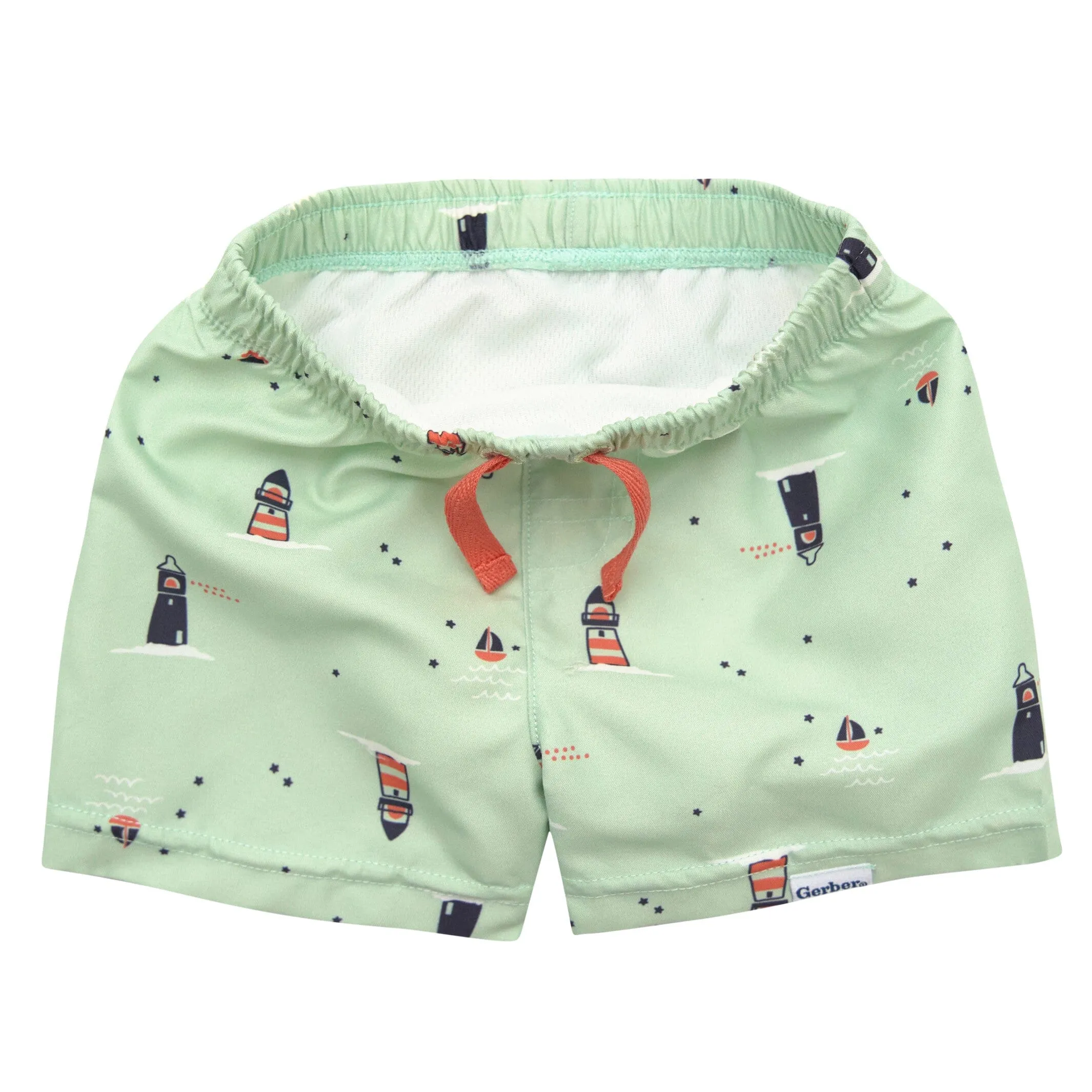 2-Piece Baby & Toddler Boys UPF 50  Lighthouse Rash Guard & Swim Trunks Set Gerber Childrenswea
