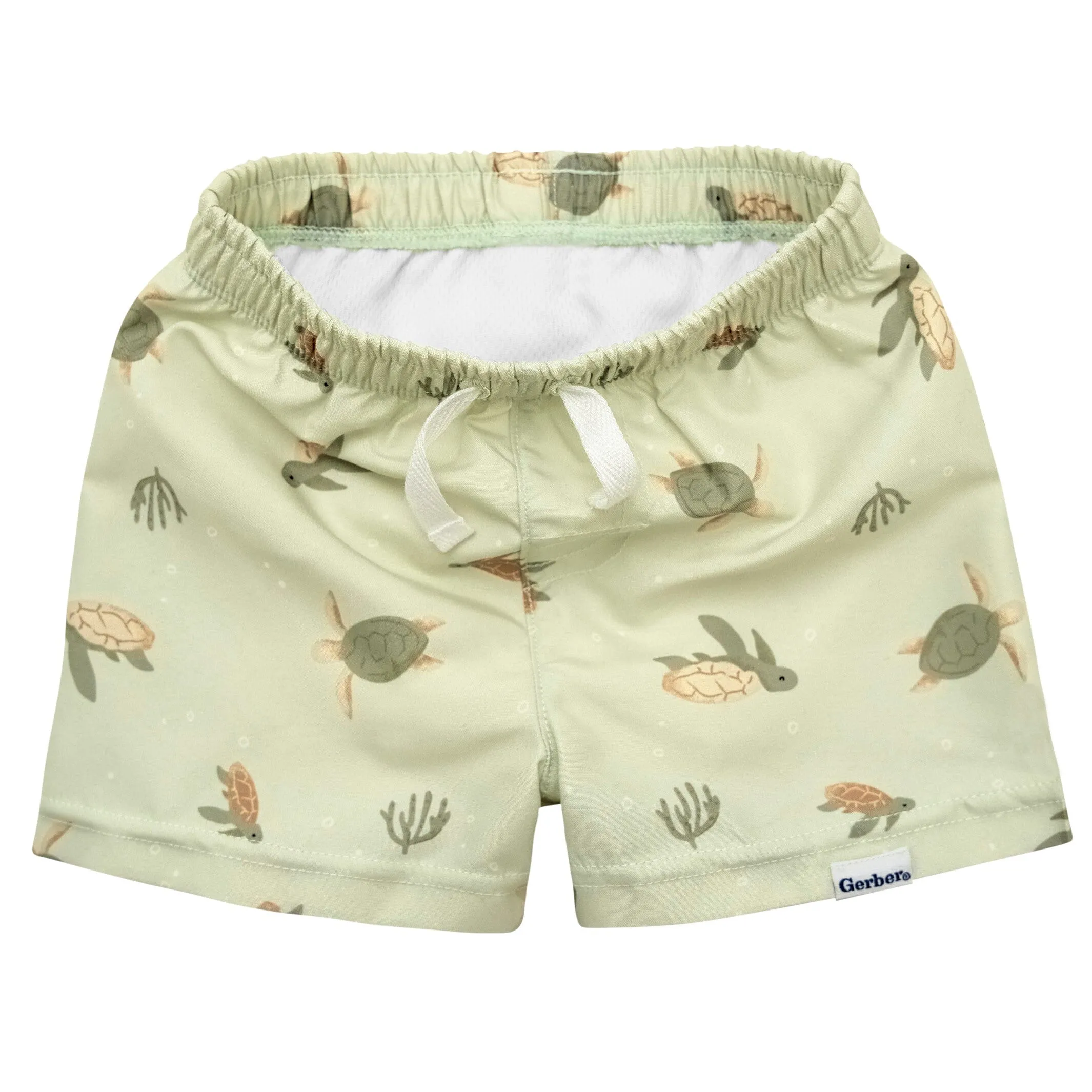 2-Piece Baby & Toddler Boys UPF 50  Turtles Rash Guard & Swim Trunks Set Gerber Childrenswea