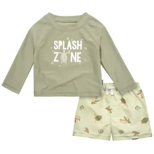 2-Piece Baby & Toddler Boys UPF 50  Turtles Rash Guard & Swim Trunks Set Gerber Childrenswea