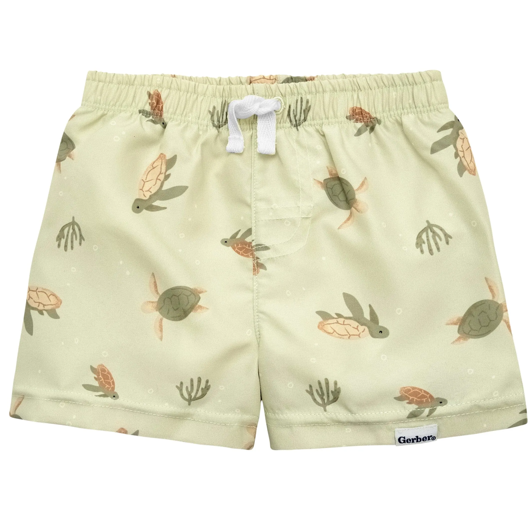 2-Piece Baby & Toddler Boys UPF 50  Turtles Rash Guard & Swim Trunks Set Gerber Childrenswea
