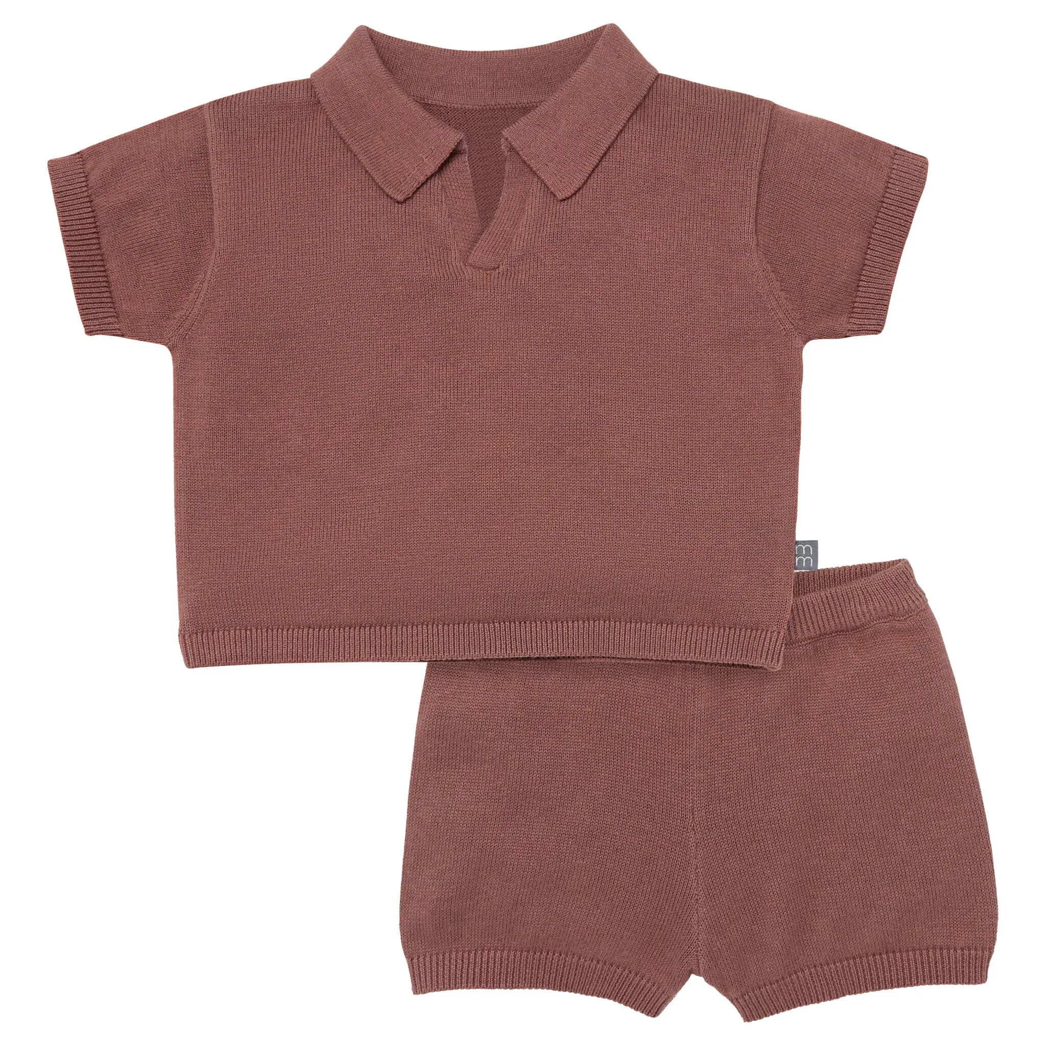 2-Piece Baby Boys Brown Johnny Collar Sweater Knit Set Gerber Childrenswea