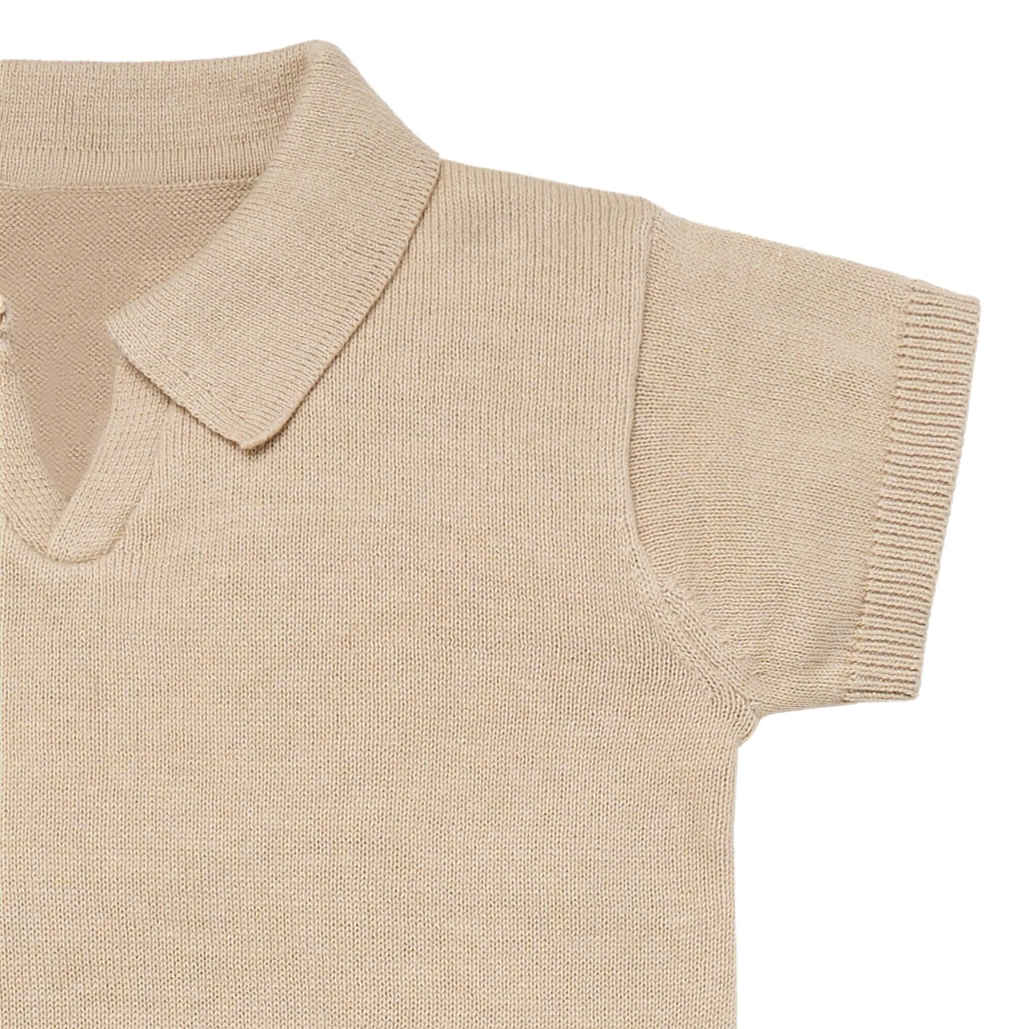2-Piece Baby Boys Light Tan Johnny Collar Sweater Knit Set Gerber Childrenswea