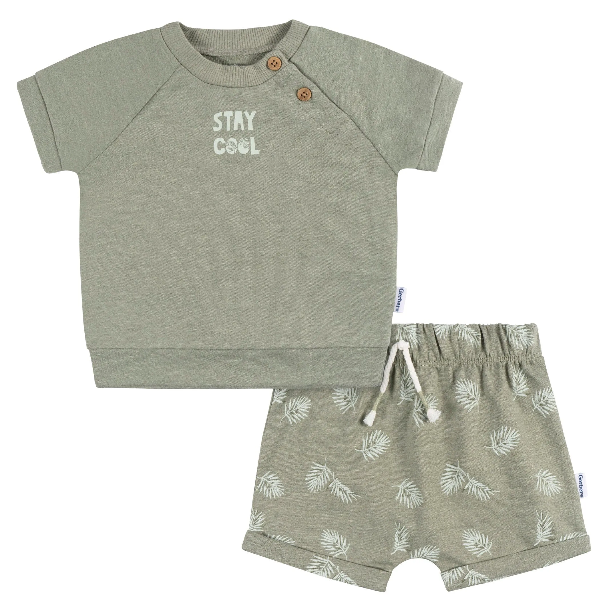 2-Piece Baby Boys Palms T-Shirt and Shorts Set Gerber Childrenswea