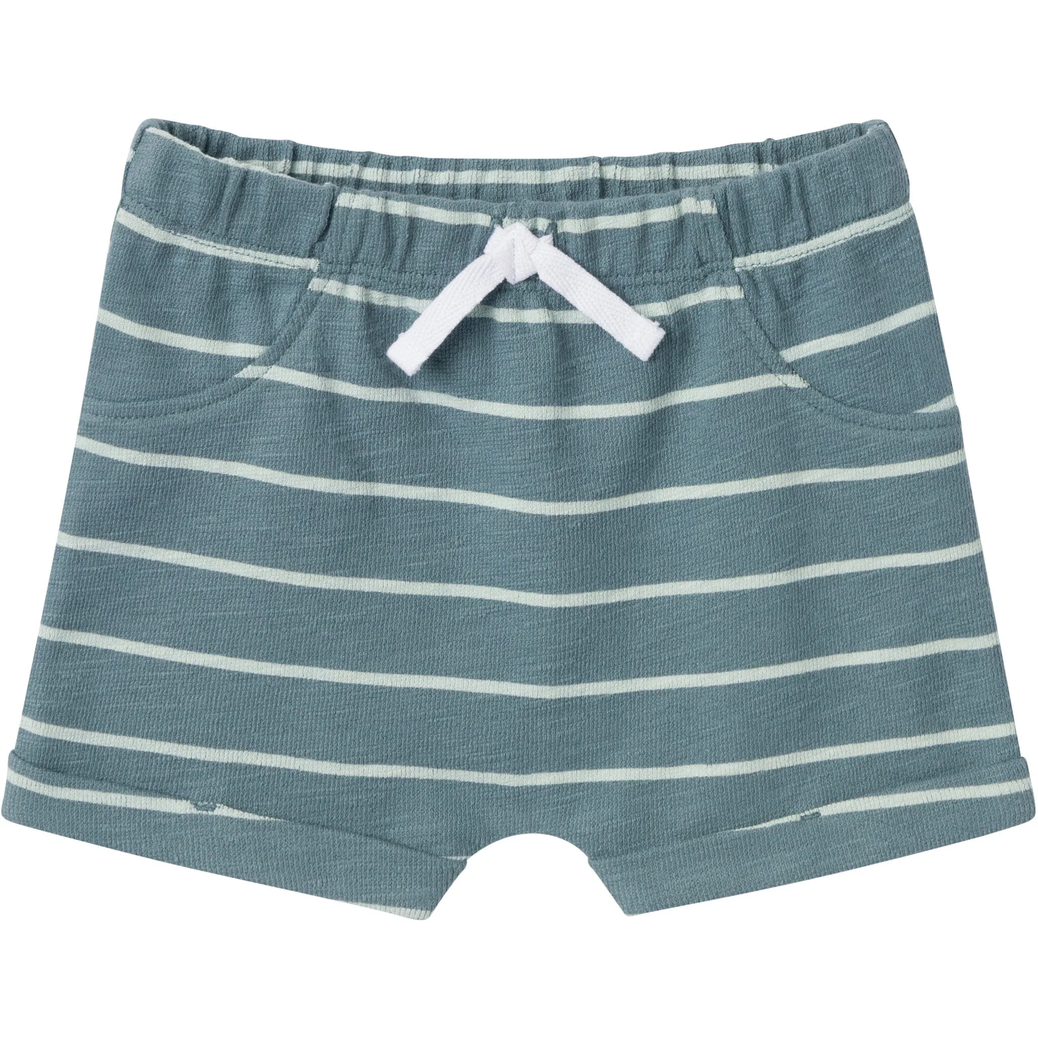 2-Piece Baby Boys Teal Stripe Henley Shirt and Shorts Set Gerber Childrenswea