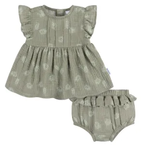 2-Piece Baby Girls Palms Tunic and Diaper Cover Set Gerber Childrenswea
