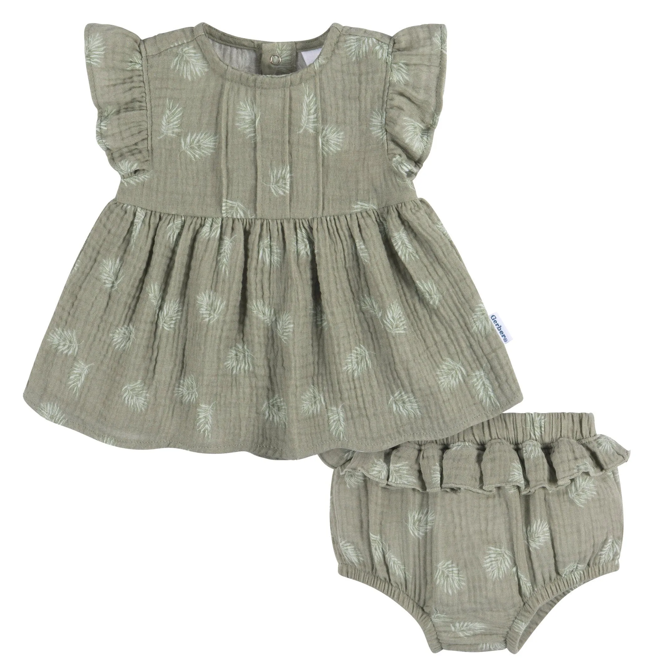 2-Piece Baby Girls Palms Tunic and Diaper Cover Set Gerber Childrenswea