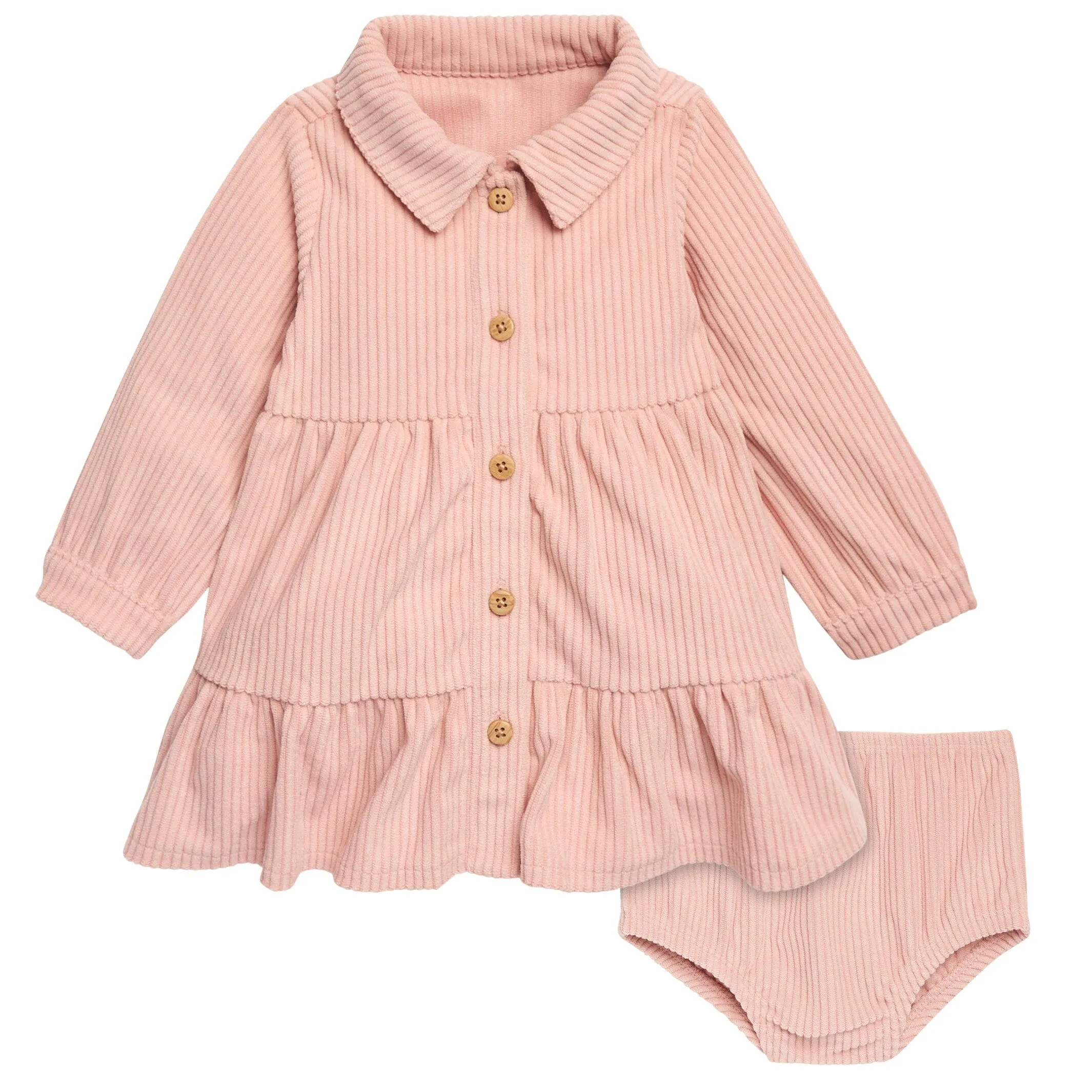 2-Piece Baby Girls Peach Corduroy Dress Set Gerber Childrenswea