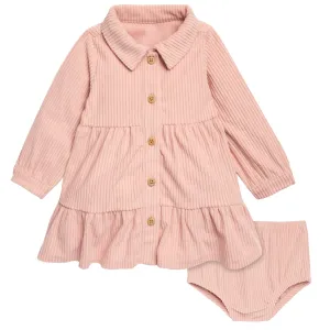 2-Piece Baby Girls Peach Corduroy Dress Set Gerber Childrenswea