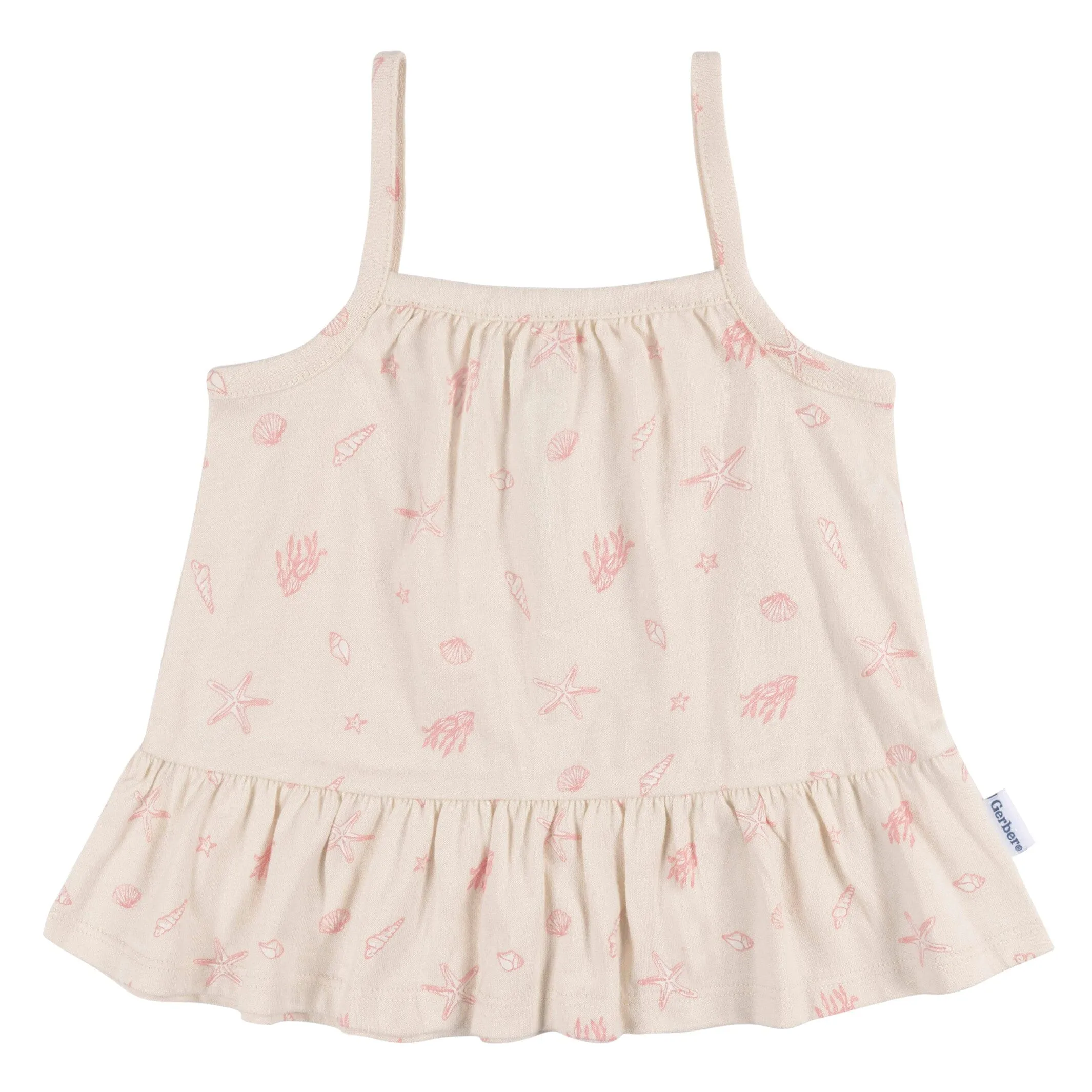 2-Piece Baby Girls Seashells Tank Top and Diaper Cover Set Gerber Childrenswea
