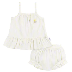 2-Piece Baby Girls Yellow Stripe Tank Top & Diaper Cover Set Gerber Childrenswea