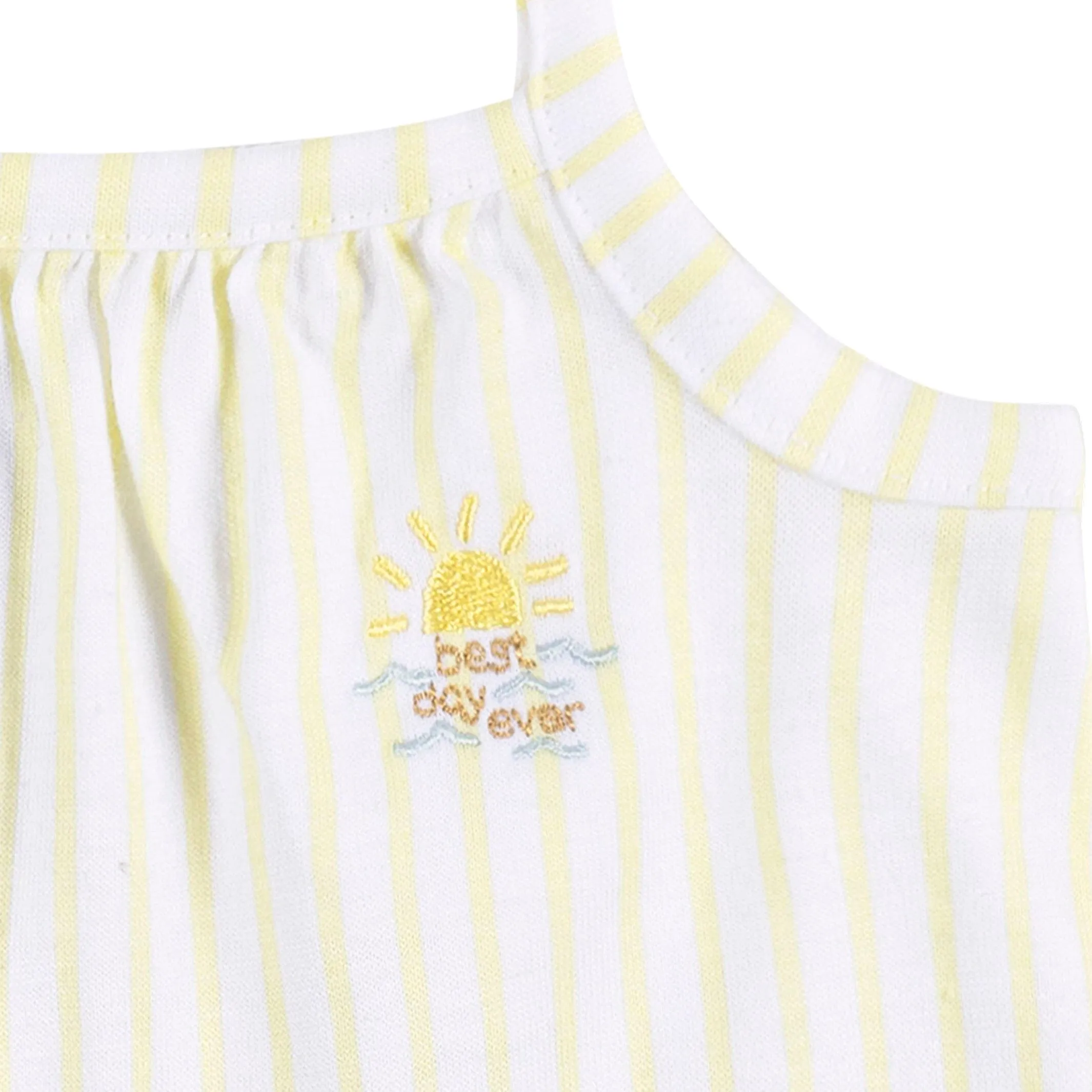 2-Piece Baby Girls Yellow Stripe Tank Top & Diaper Cover Set Gerber Childrenswea