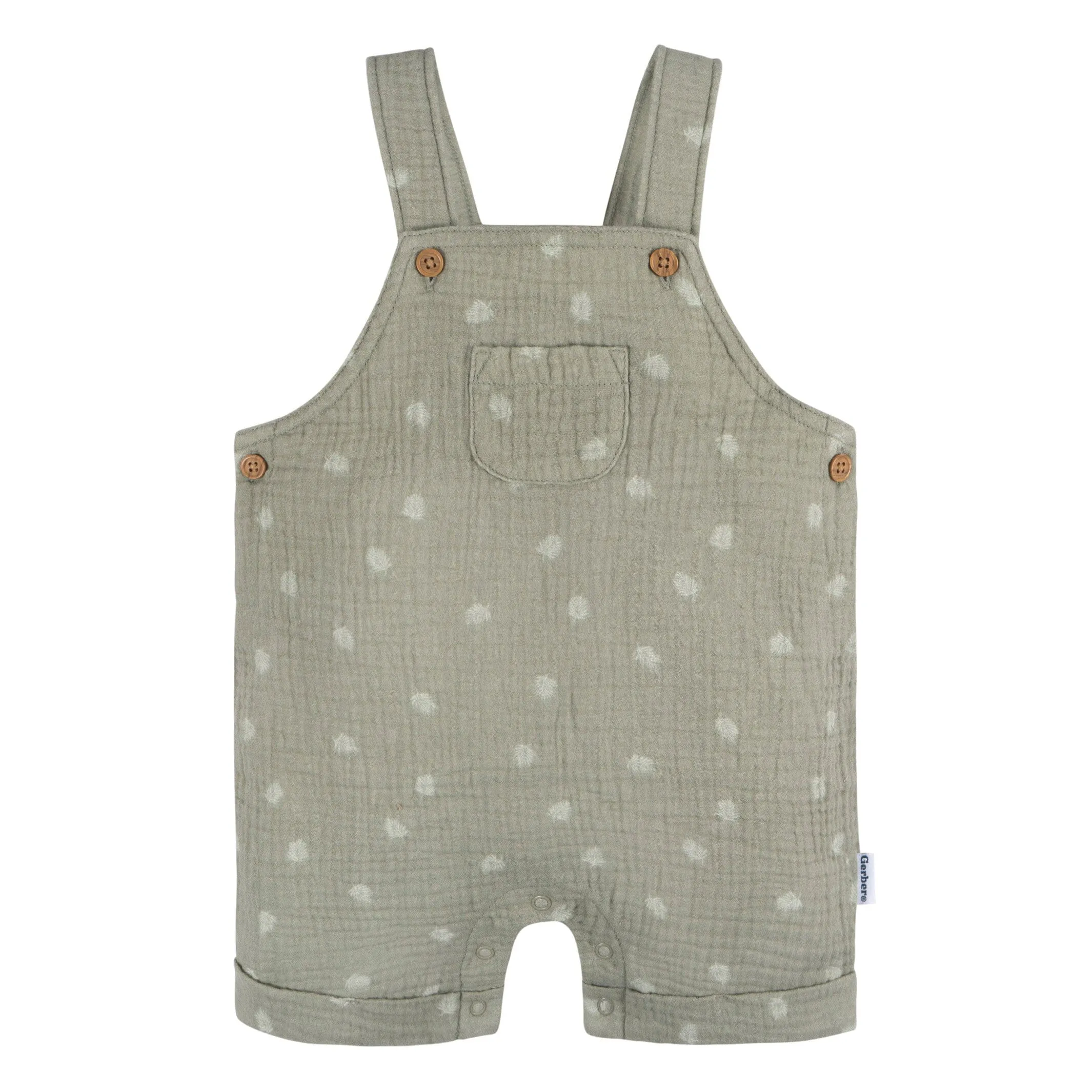2-Piece Baby Neutral Palms Cotton Gauze Overall Romper and T-Shirt Set Gerber Childrenswea