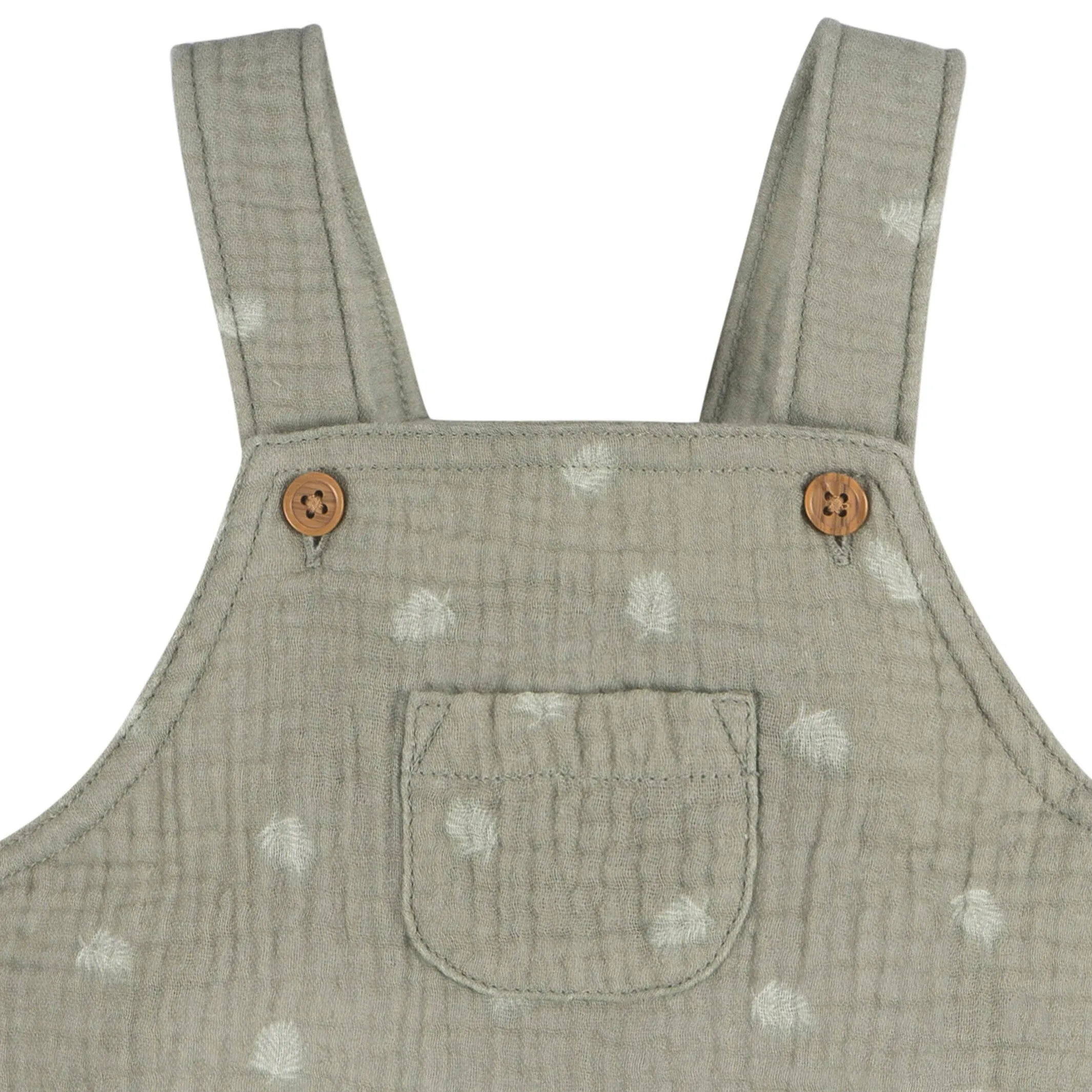 2-Piece Baby Neutral Palms Cotton Gauze Overall Romper and T-Shirt Set Gerber Childrenswea