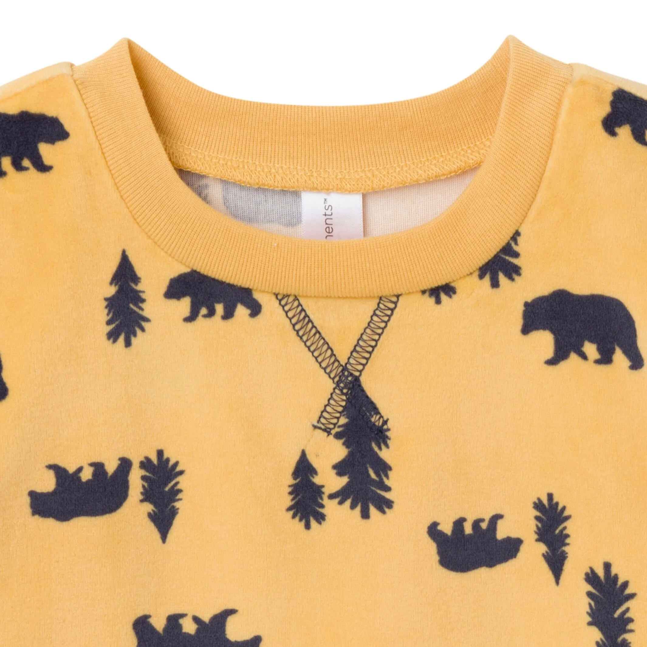 2-Piece Infant & Toddler Boys Yellow Forest Fleece Pajama Set Gerber Childrenswea
