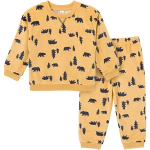 2-Piece Infant & Toddler Boys Yellow Forest Fleece Pajama Set Gerber Childrenswea