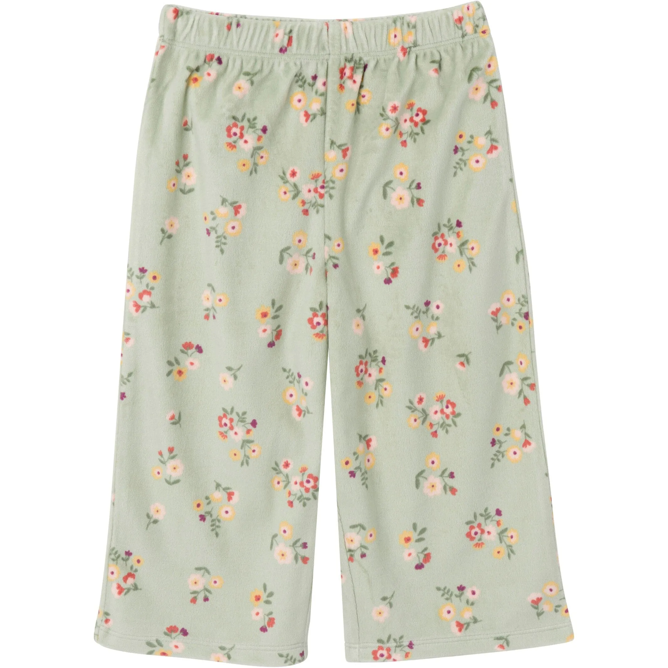2-Piece Infant & Toddler Girls Green Flower Fleece Pajama Set Gerber Childrenswea