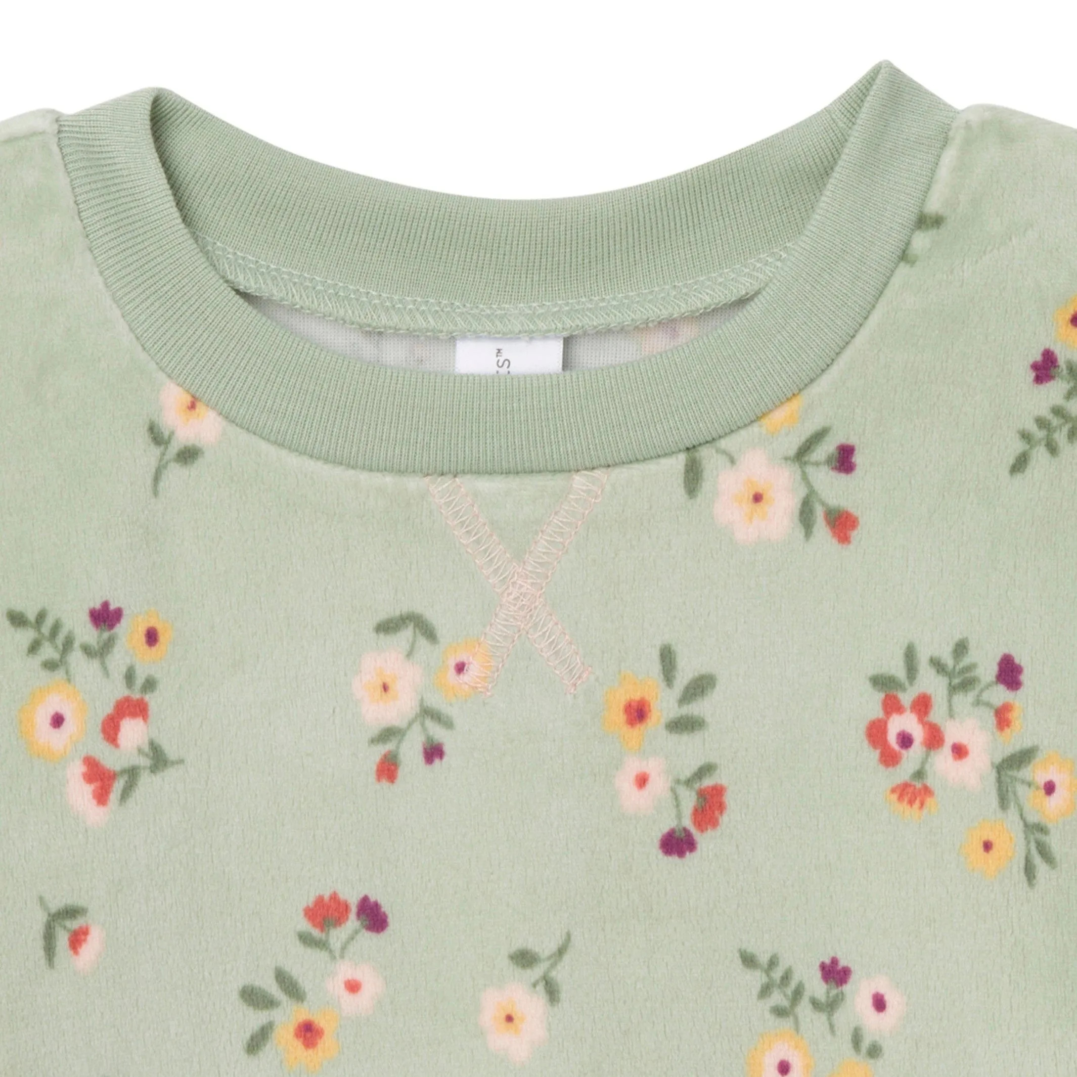 2-Piece Infant & Toddler Girls Green Flower Fleece Pajama Set Gerber Childrenswea
