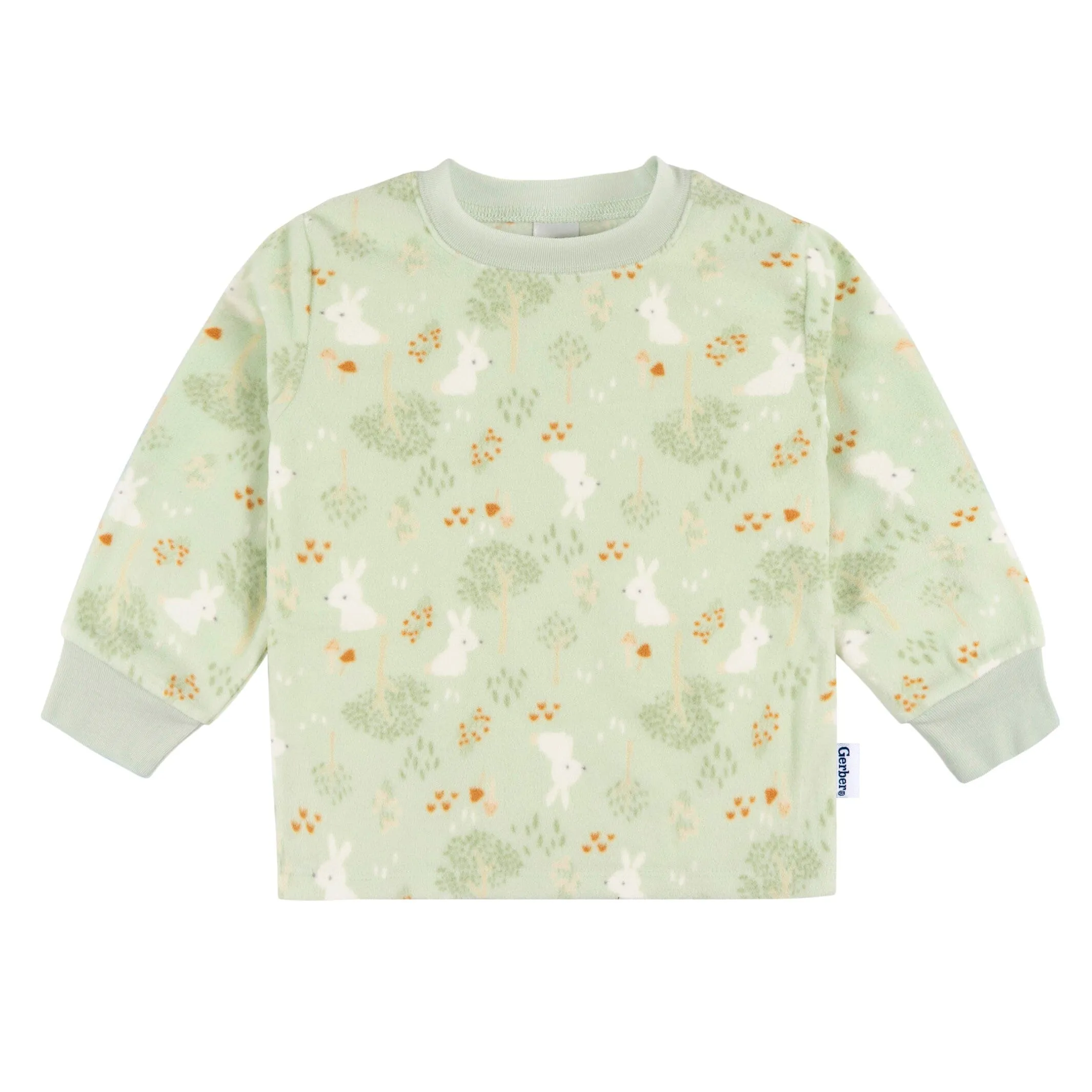 2-Piece Infant & Toddler Girls Green Forrest Fleece Pajamas Gerber Childrenswea