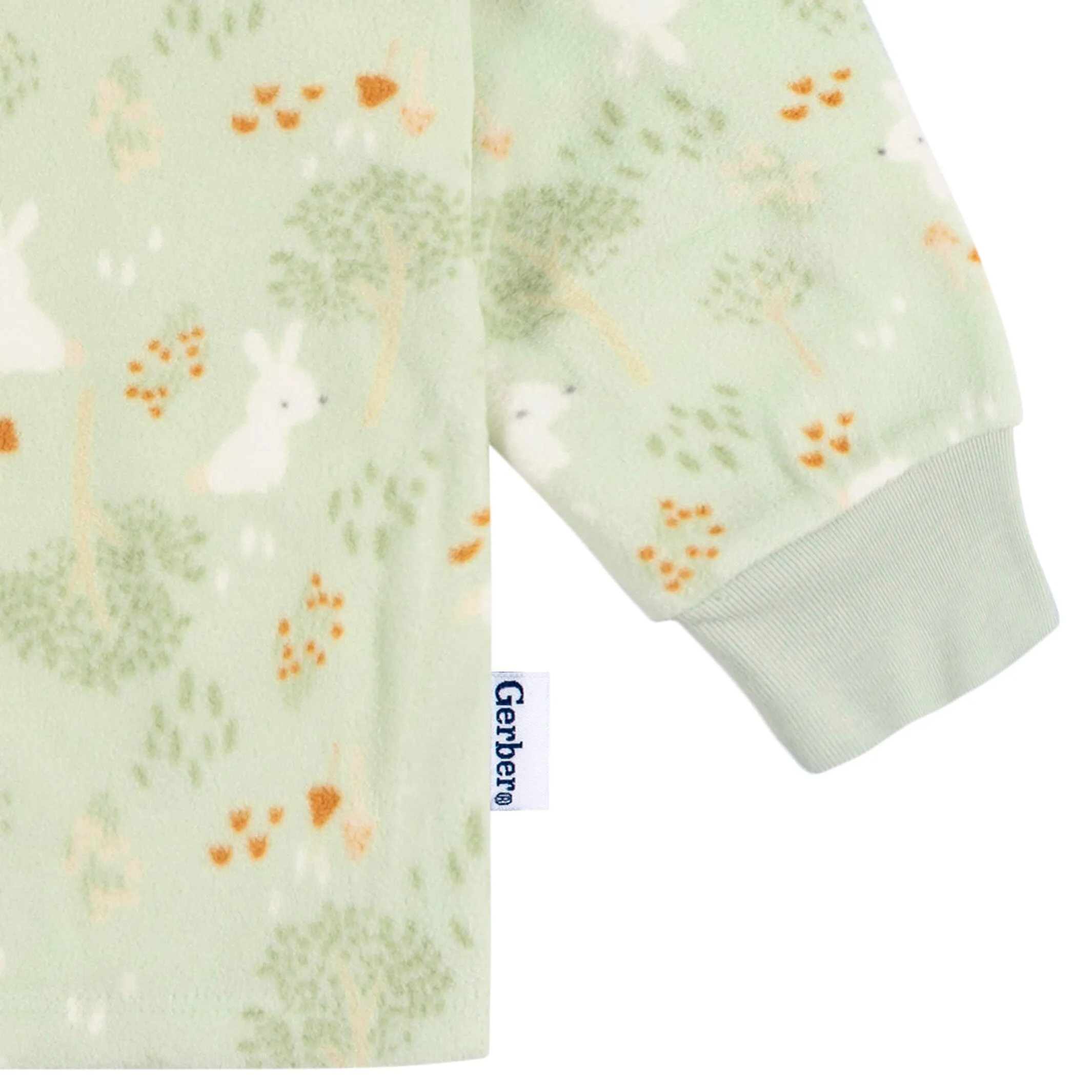 2-Piece Infant & Toddler Girls Green Forrest Fleece Pajamas Gerber Childrenswea