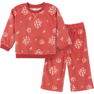 2-Piece Infant & Toddler Girls Red Bouquet Fleece Pajama Set Gerber Childrenswea
