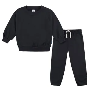 2-Piece Infant & Toddler Neutral Black Sweatshirt & Pant Set Gerber Childrenswea