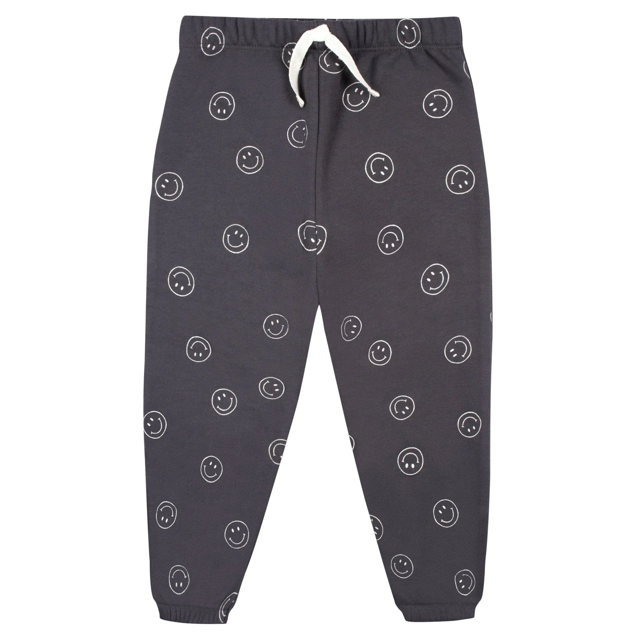 2-Piece Infant and Toddler Boys Charcoal Smiley Sweatshirt & Pant Set Gerber Childrenswea